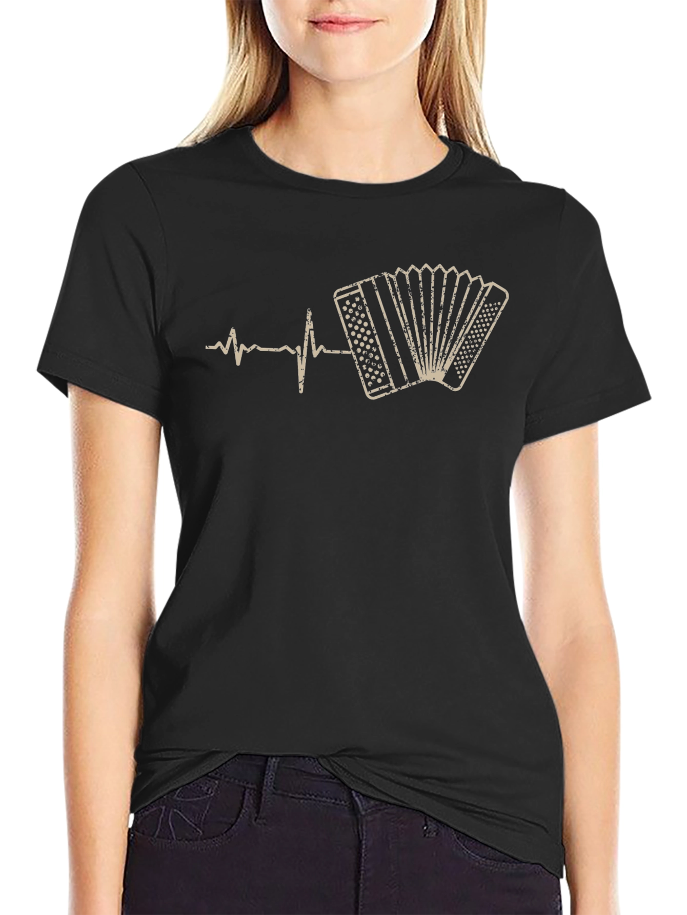 Accordion Heartbeat T-Shirt - Music Lover Tee
