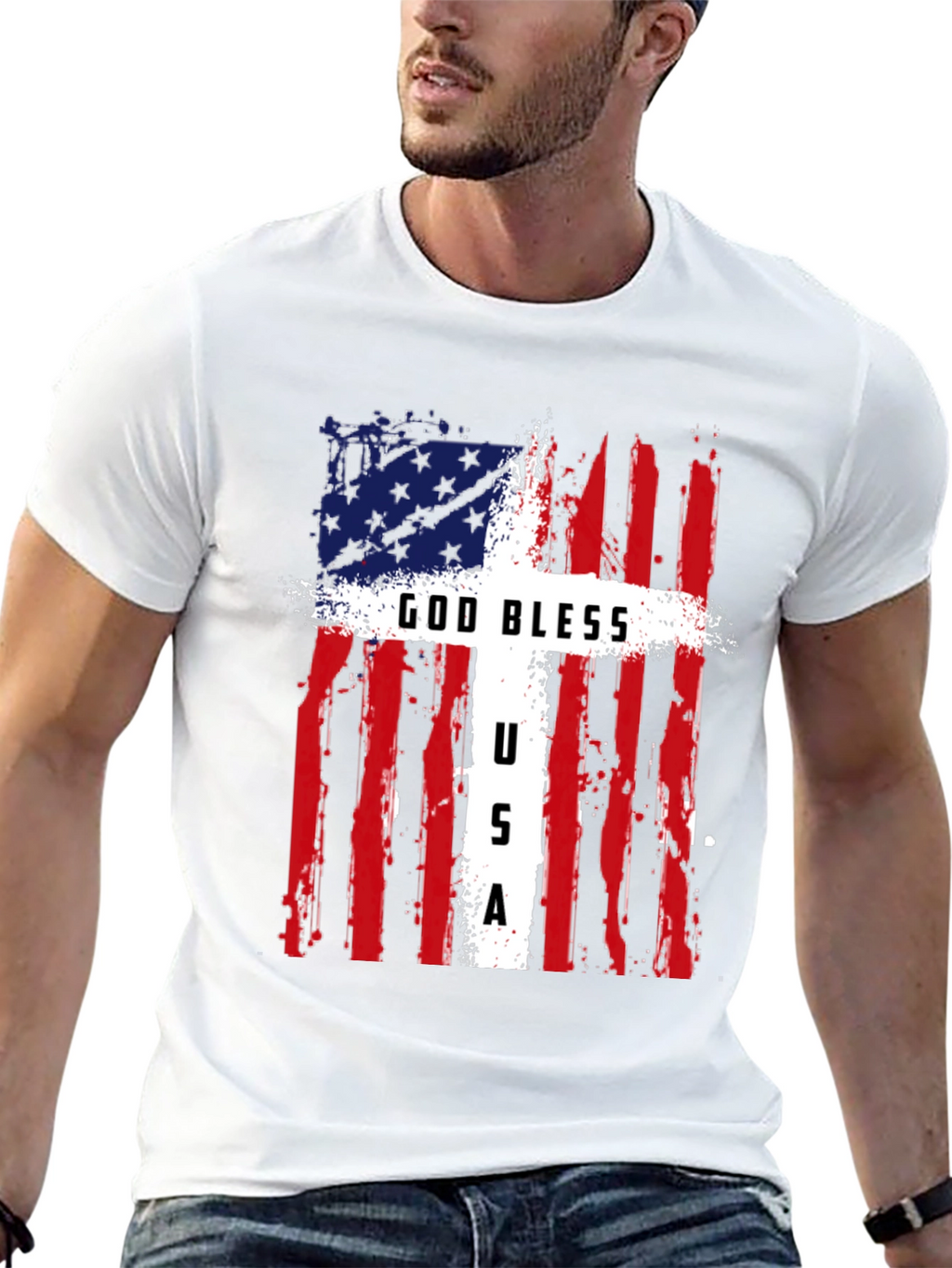 God Bless USA Patriotic T-Shirt