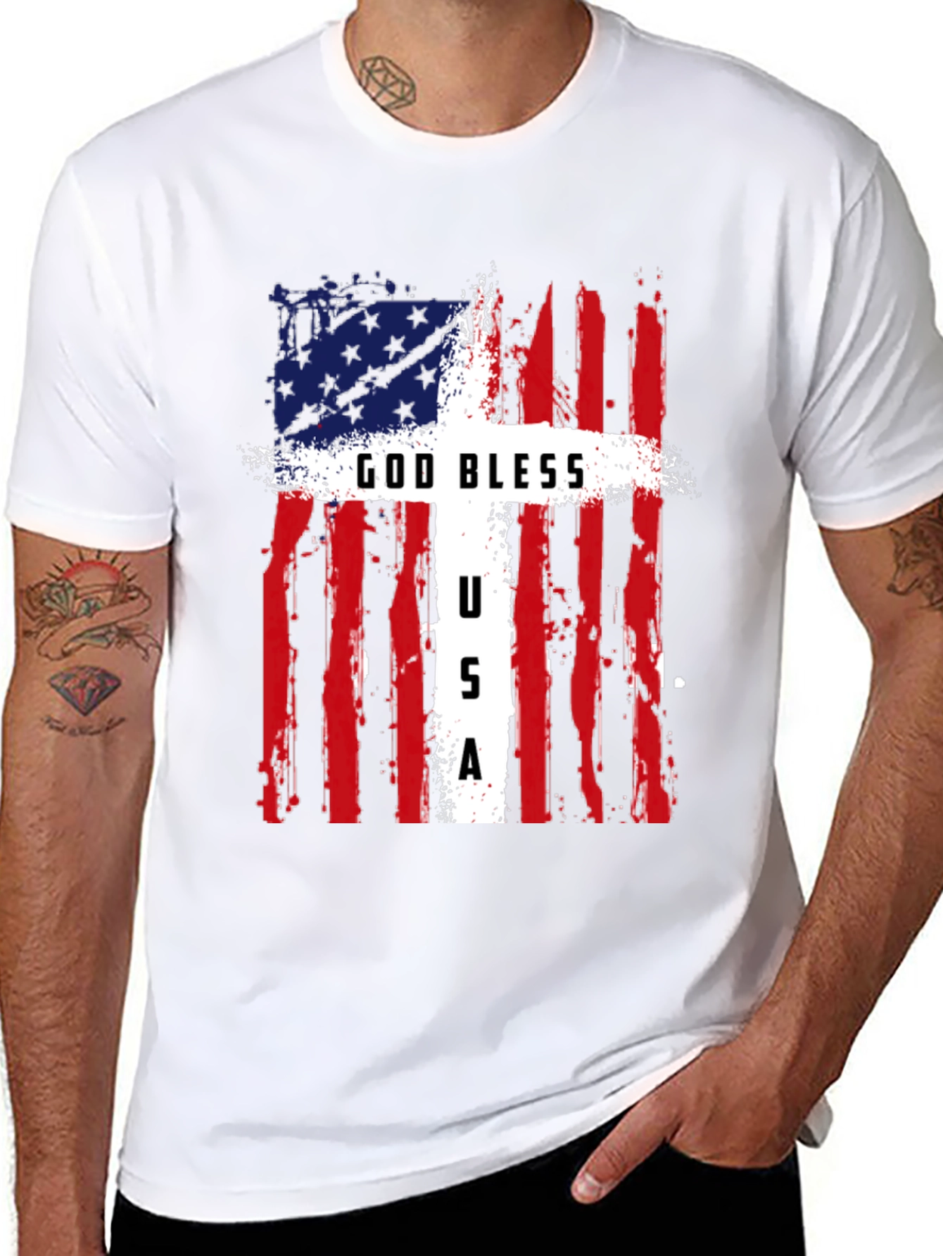 God Bless USA Patriotic T-Shirt