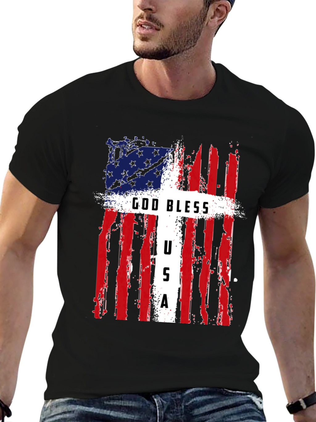 God Bless USA Patriotic T-Shirt