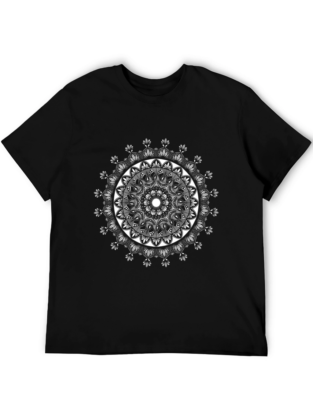Black Mandala T-Shirt - Geometric Graphic Tee