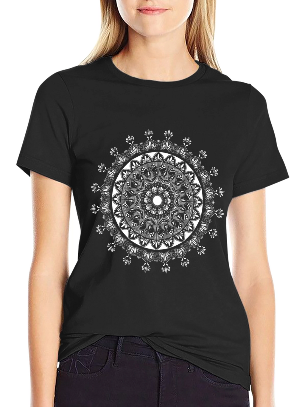 Black Mandala T-Shirt - Geometric Graphic Tee