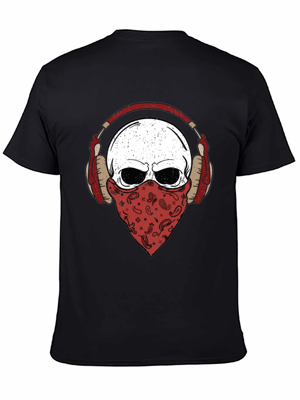 Skull Bandana Headphones Graphic T-Shirt