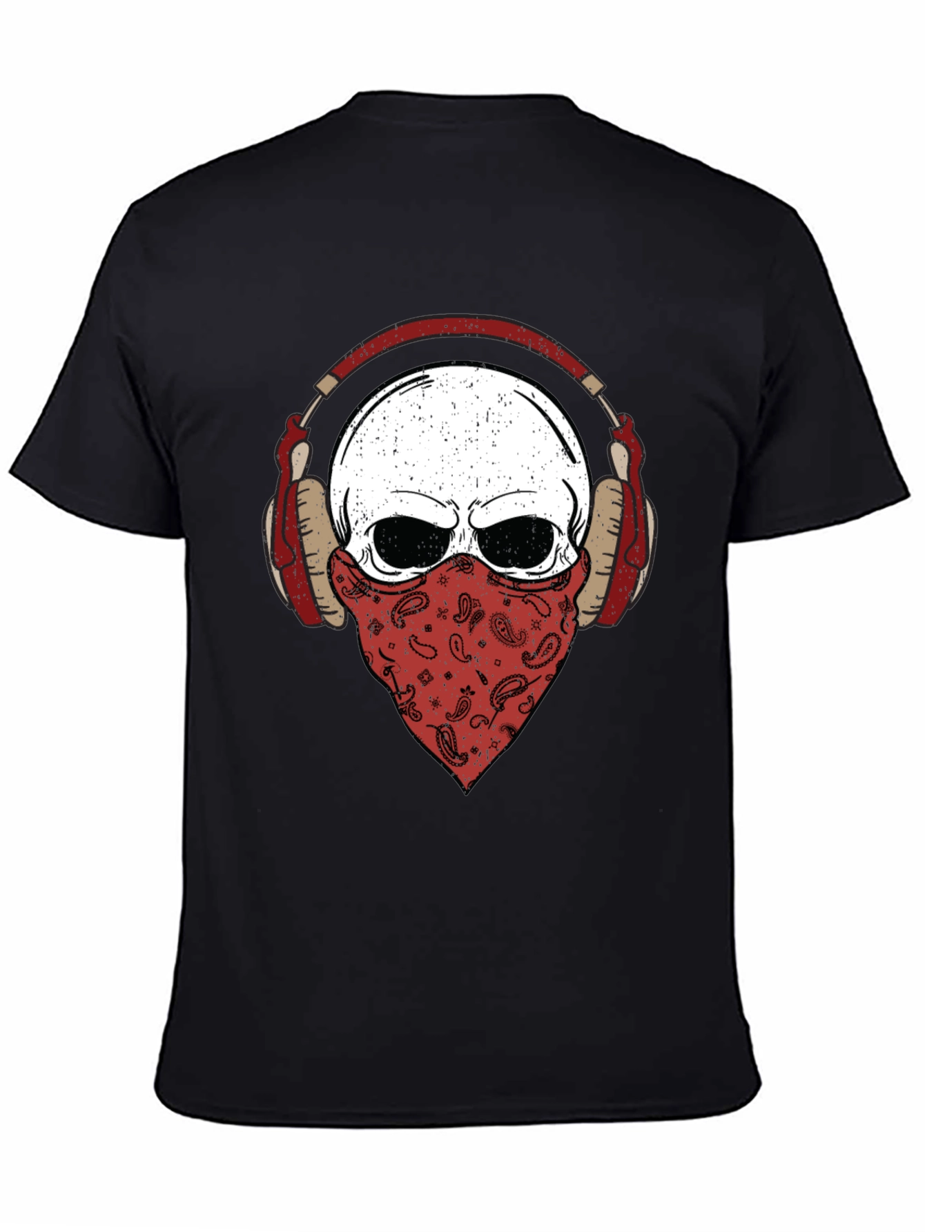 Skull Bandana Headphones Graphic T-Shirt