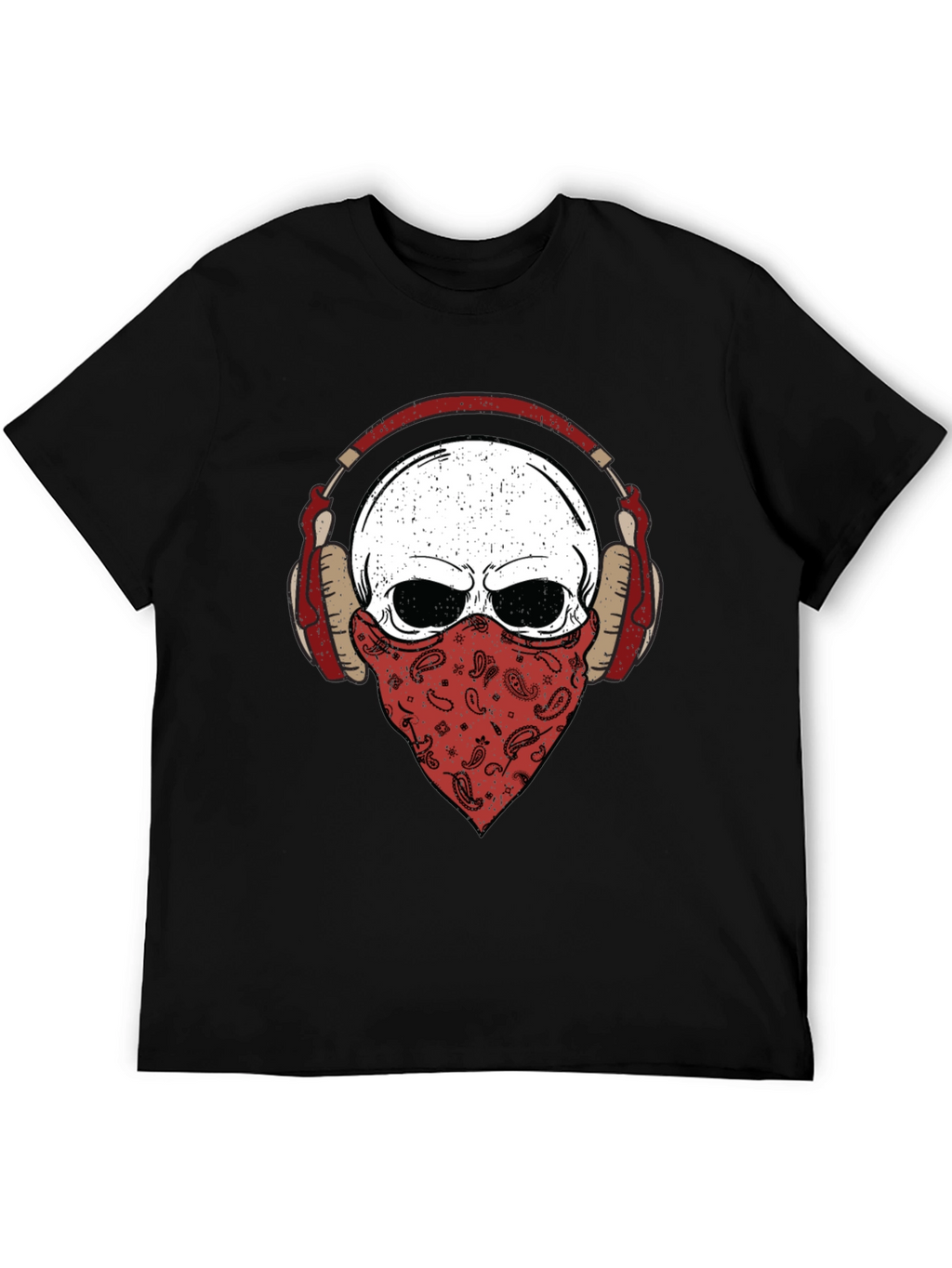 Skull Bandana Headphones Graphic T-Shirt