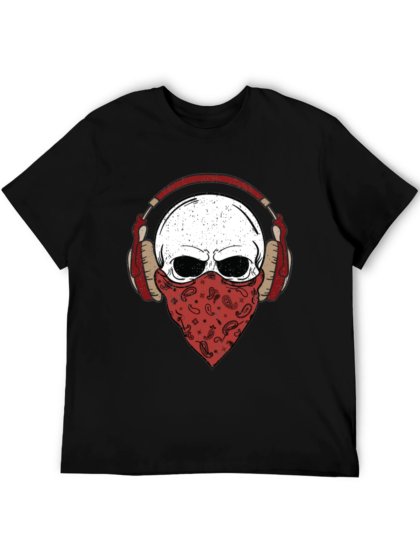 Skull Bandana Headphones Graphic T-Shirt