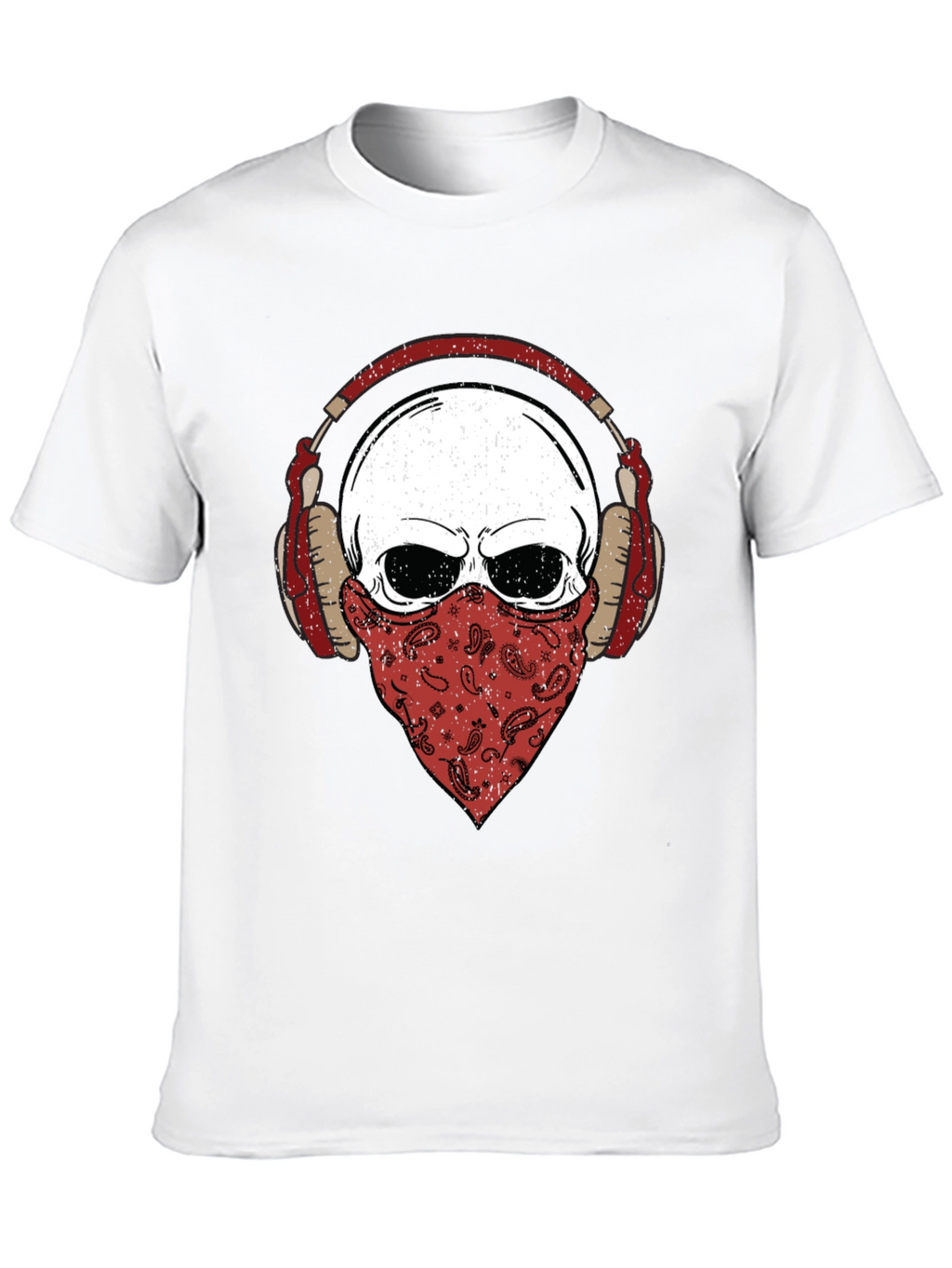 Skull Bandana Headphones Graphic T-Shirt