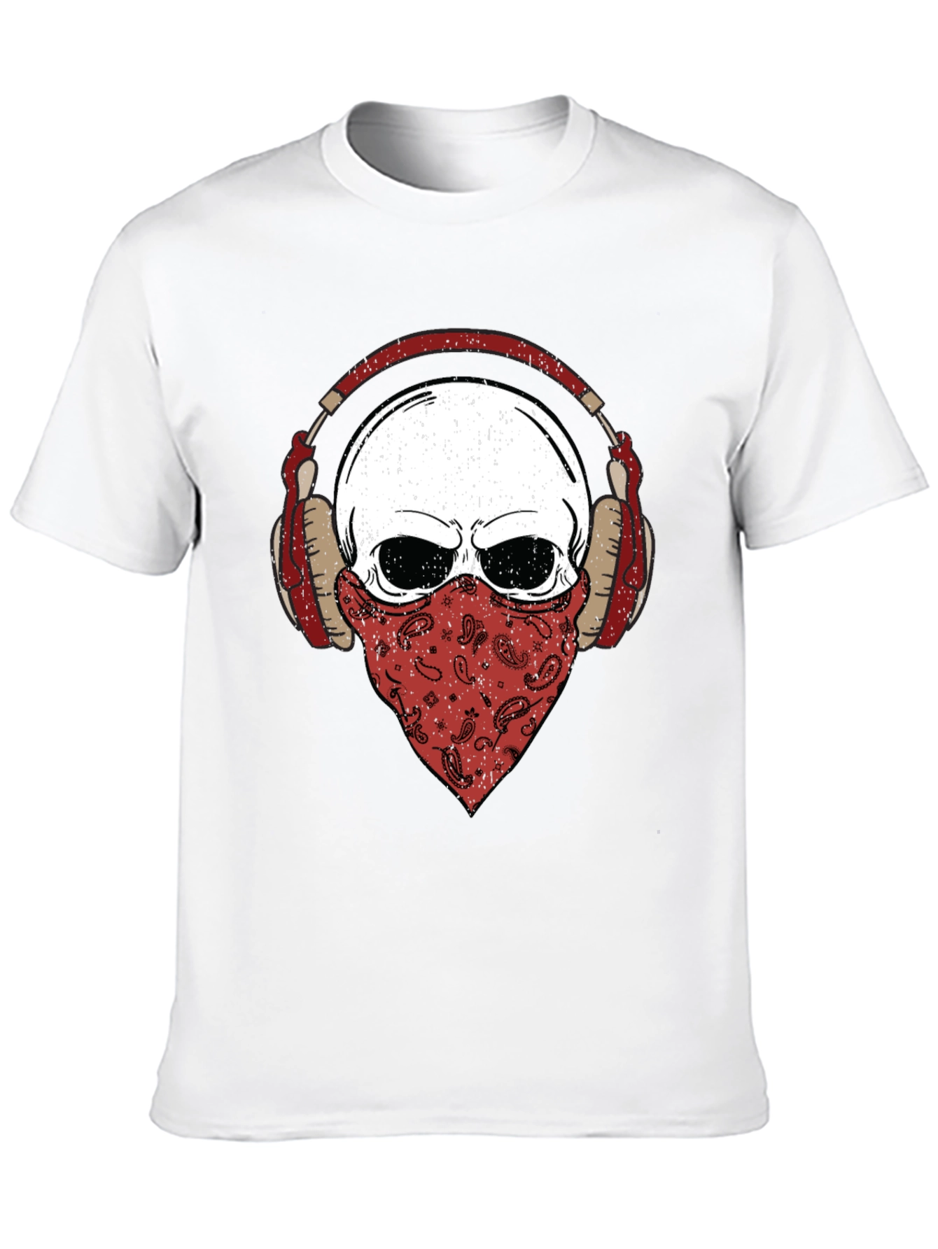 Skull Bandana Headphones Graphic T-Shirt