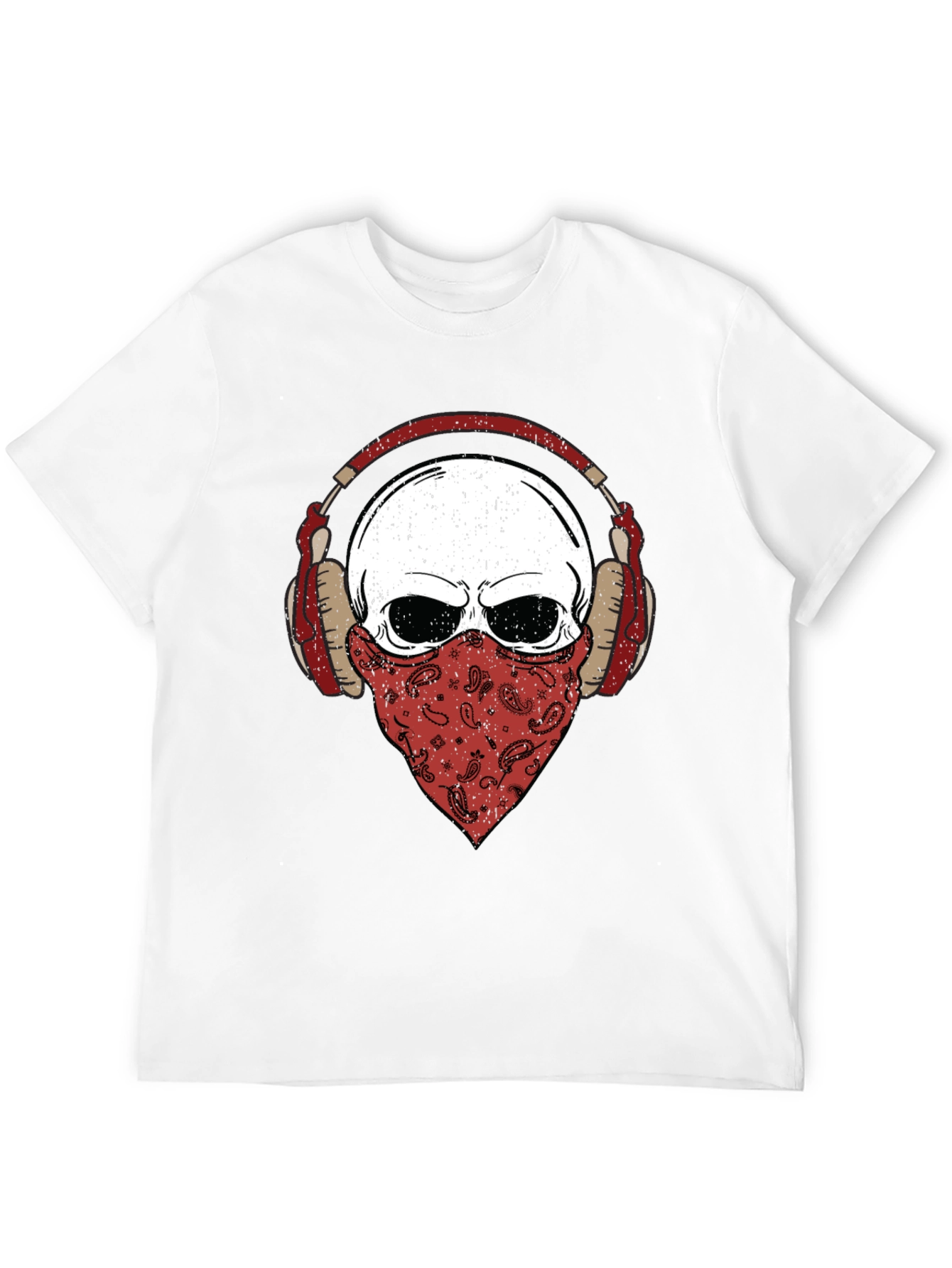 Skull Bandana Headphones Graphic T-Shirt