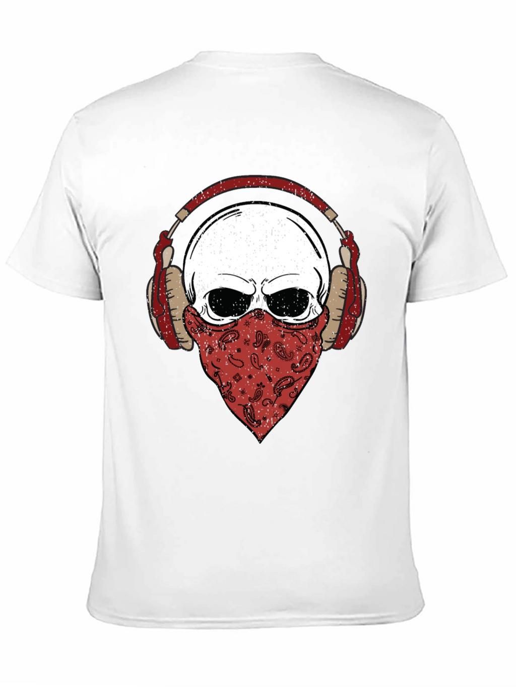 Skull Bandana Headphones Graphic T-Shirt