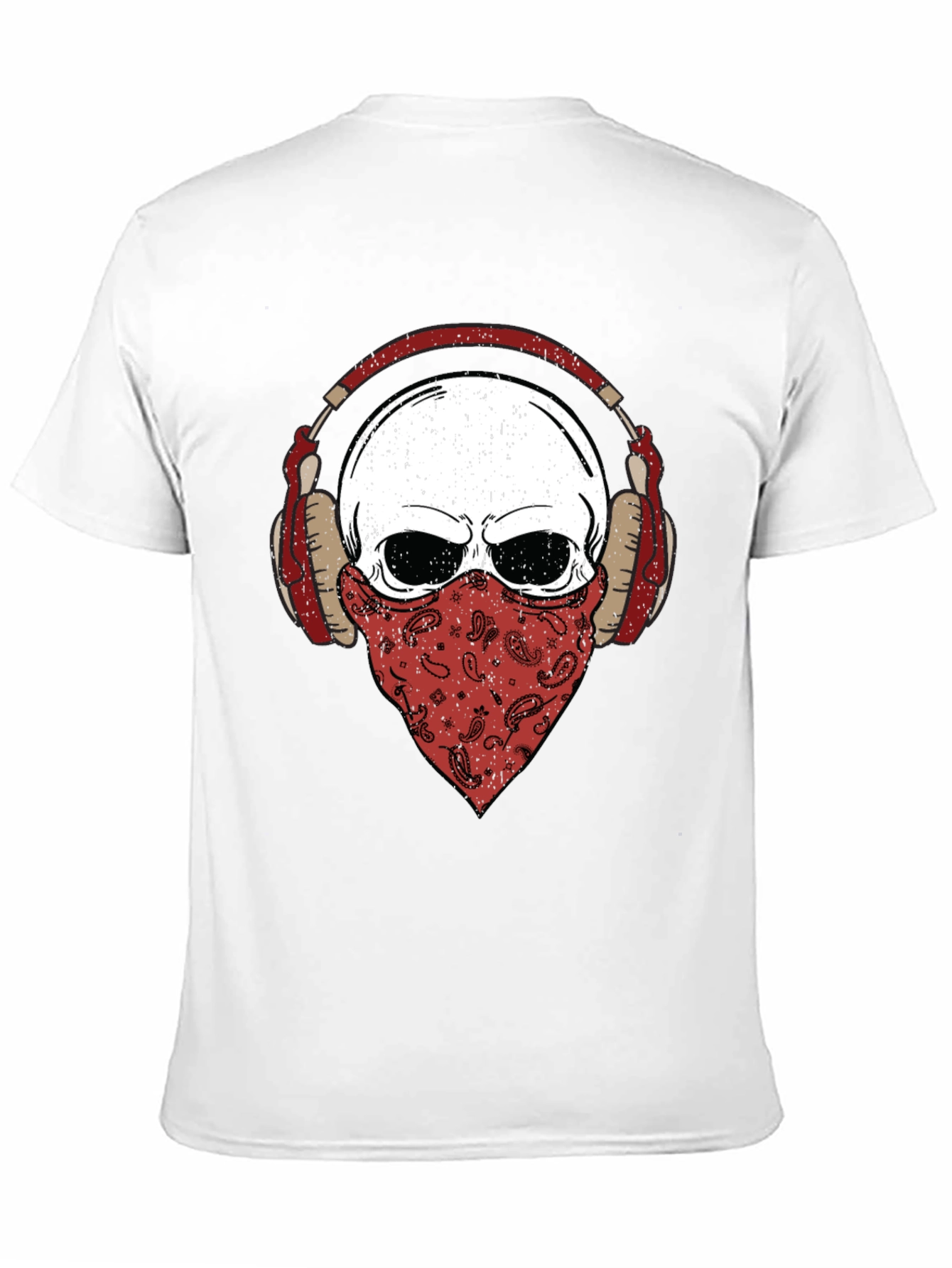 Skull Bandana Headphones Graphic T-Shirt