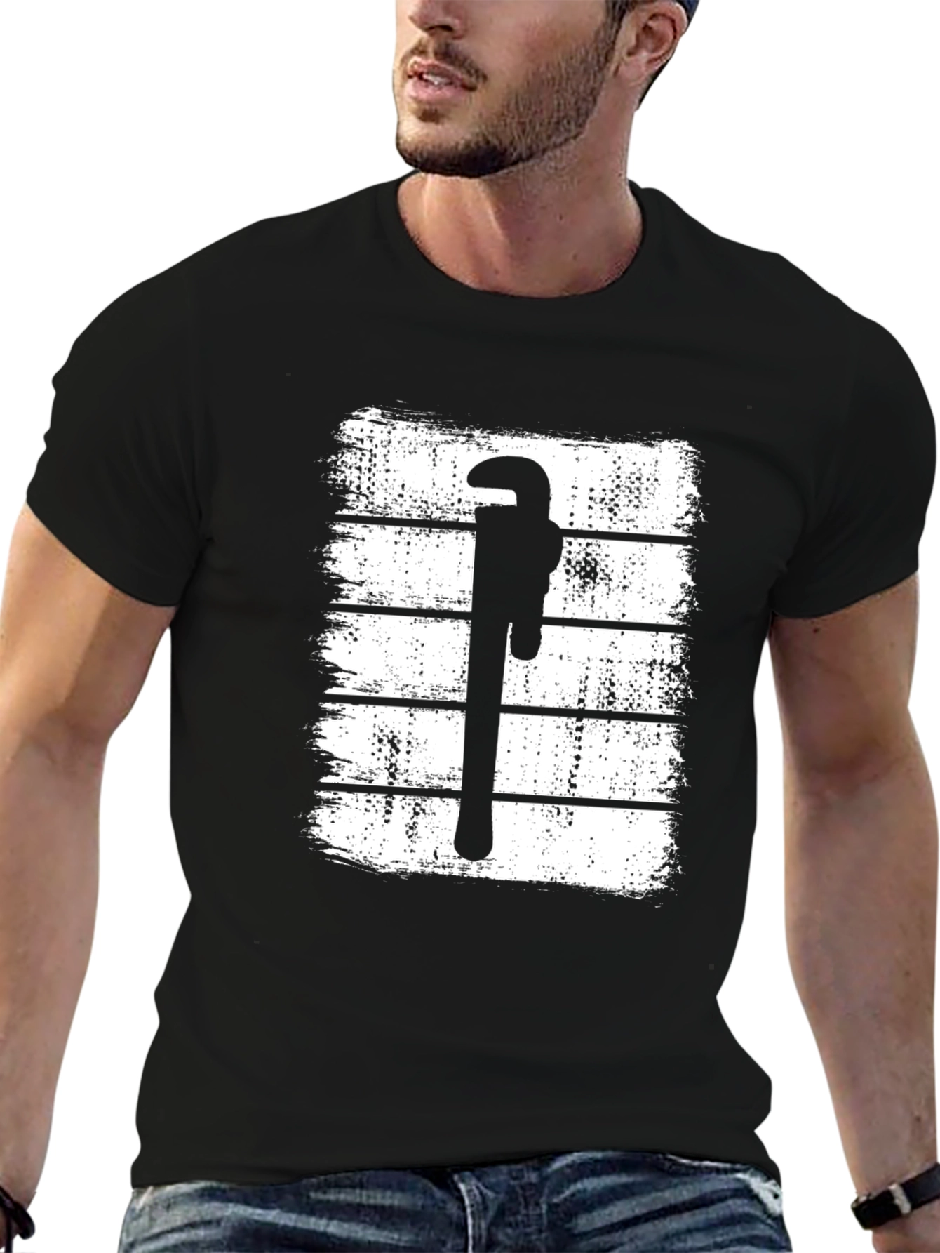 Plumber Wrench Graphic Tee - Black