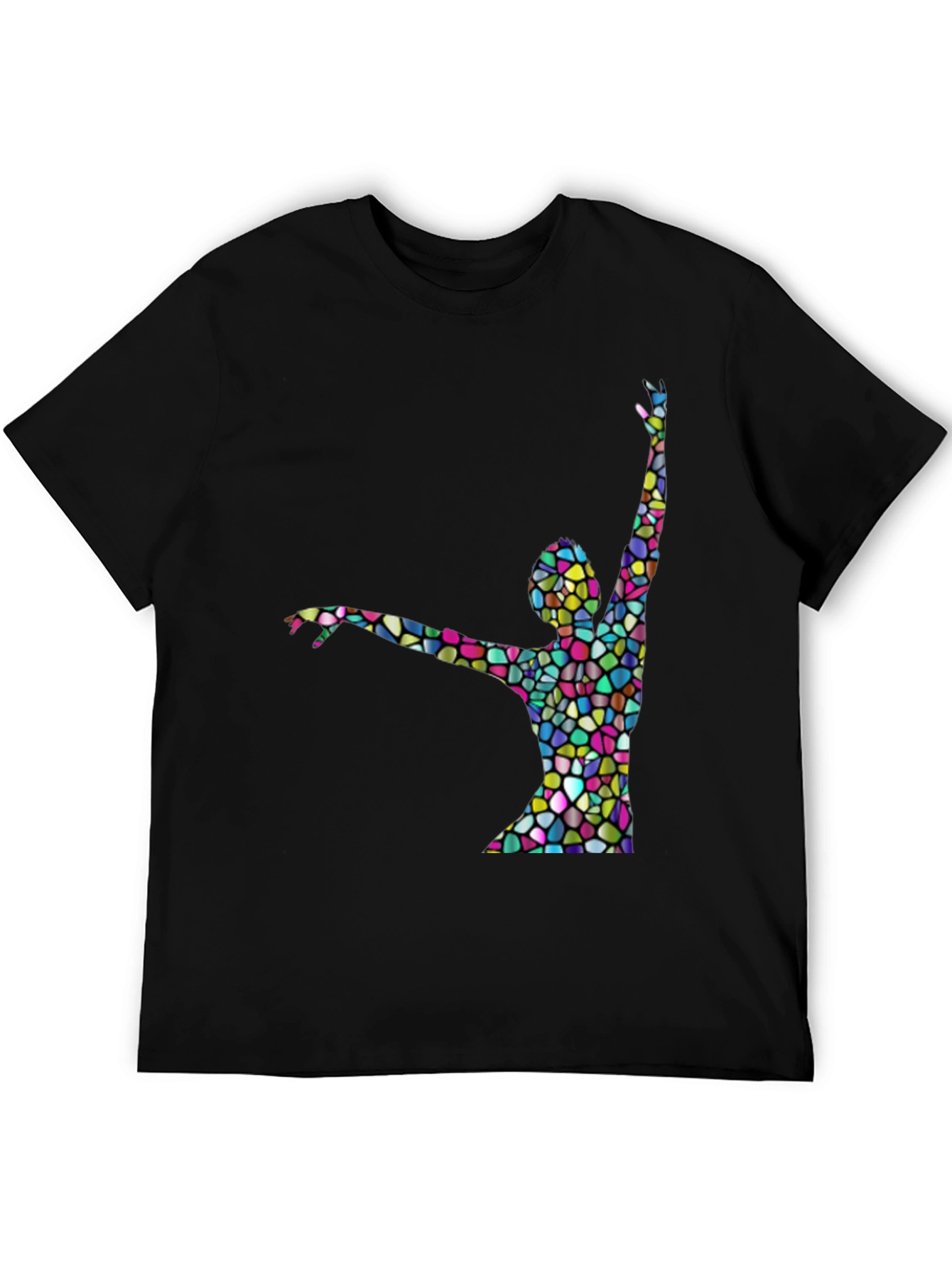 Stained Glass Dancer Graphic Black T-Shirt