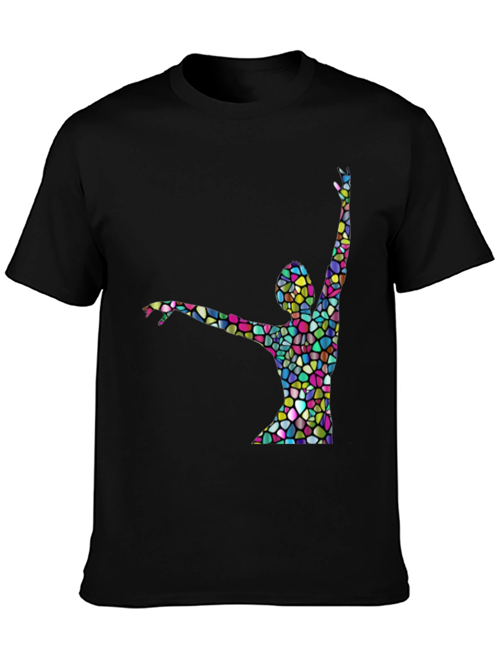 Stained Glass Dancer Graphic Black T-Shirt