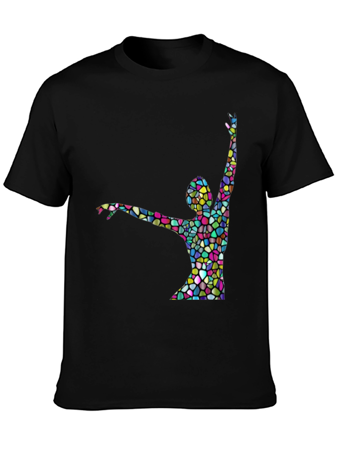 Stained Glass Dancer Graphic Black T-Shirt