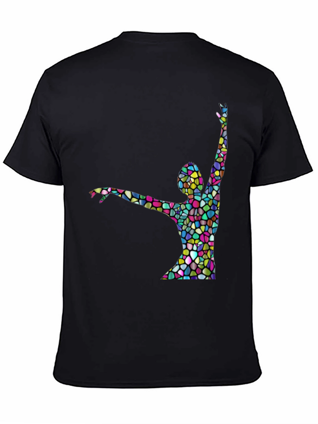 Stained Glass Dancer Graphic Black T-Shirt