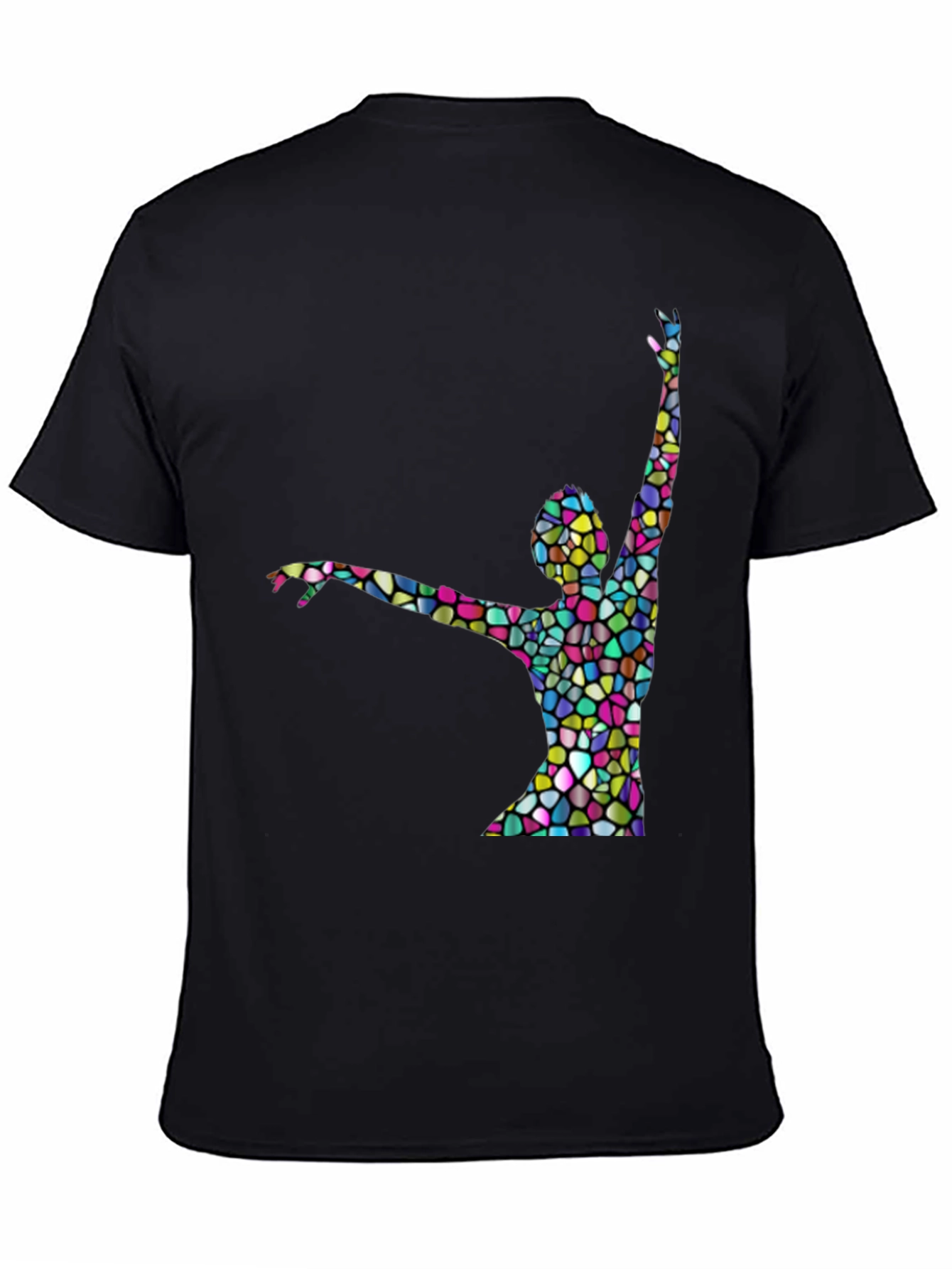 Stained Glass Dancer Graphic Black T-Shirt