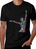Stained Glass Dancer Graphic Black T-Shirt