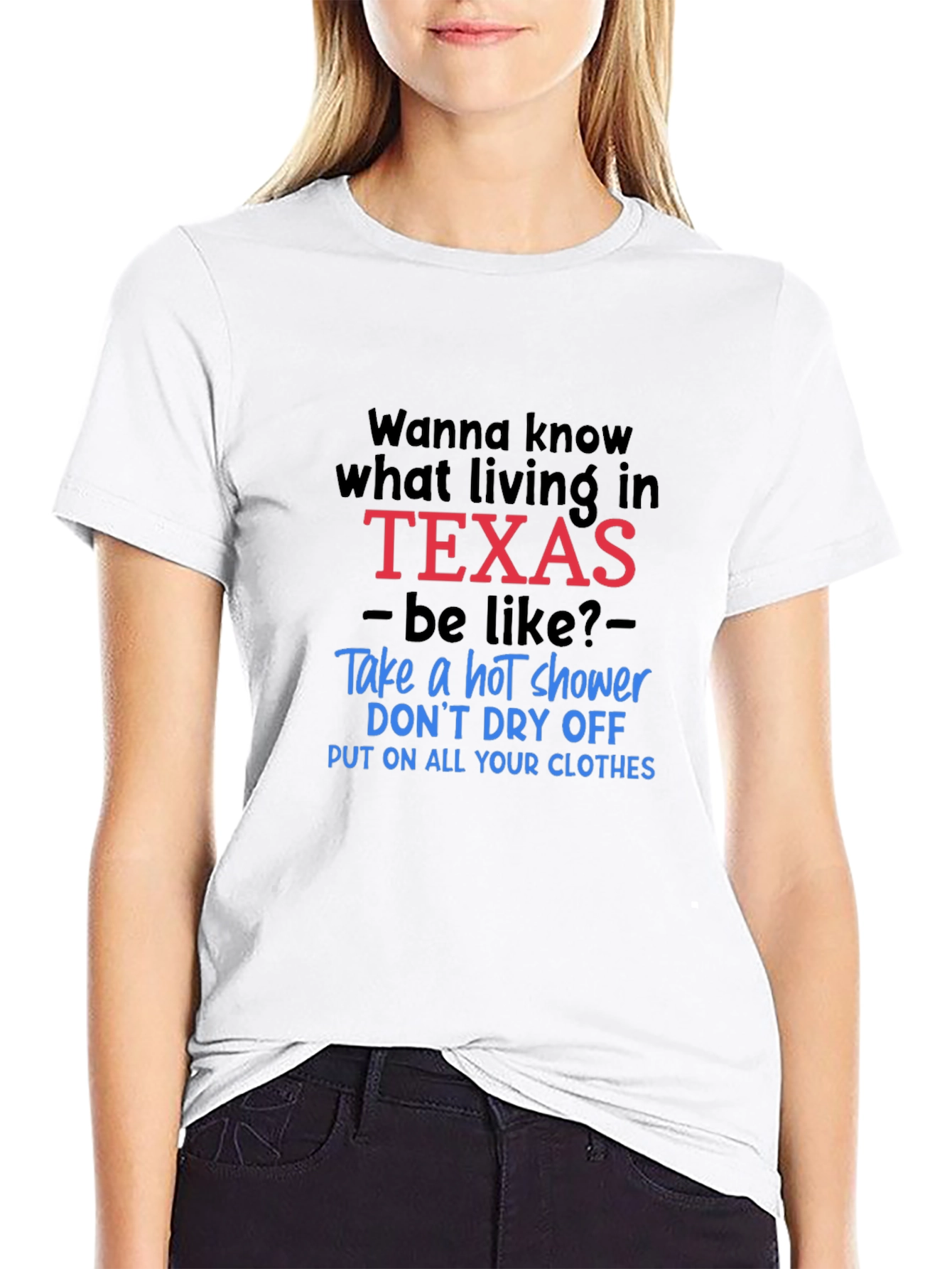 Funny Texas Living Graphic Tee - Hot Shower