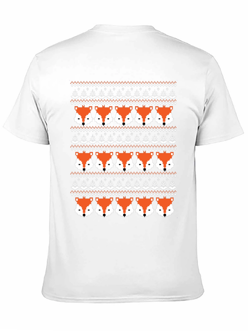 Pixel Fox Fair Isle Knit Pattern Graphic Tee