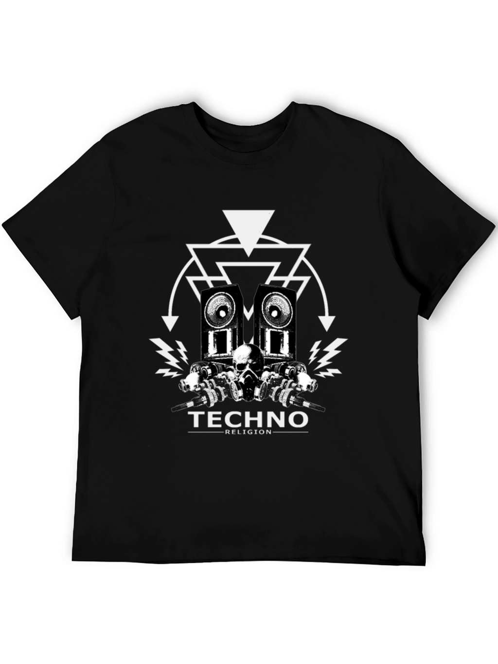 Techno Religion Black Graphic T-Shirt