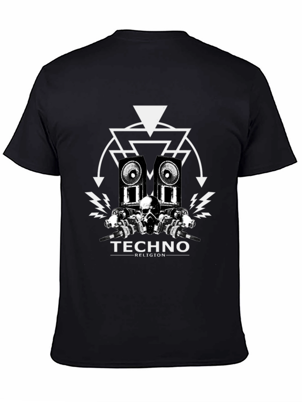 Techno Religion Black Graphic T-Shirt