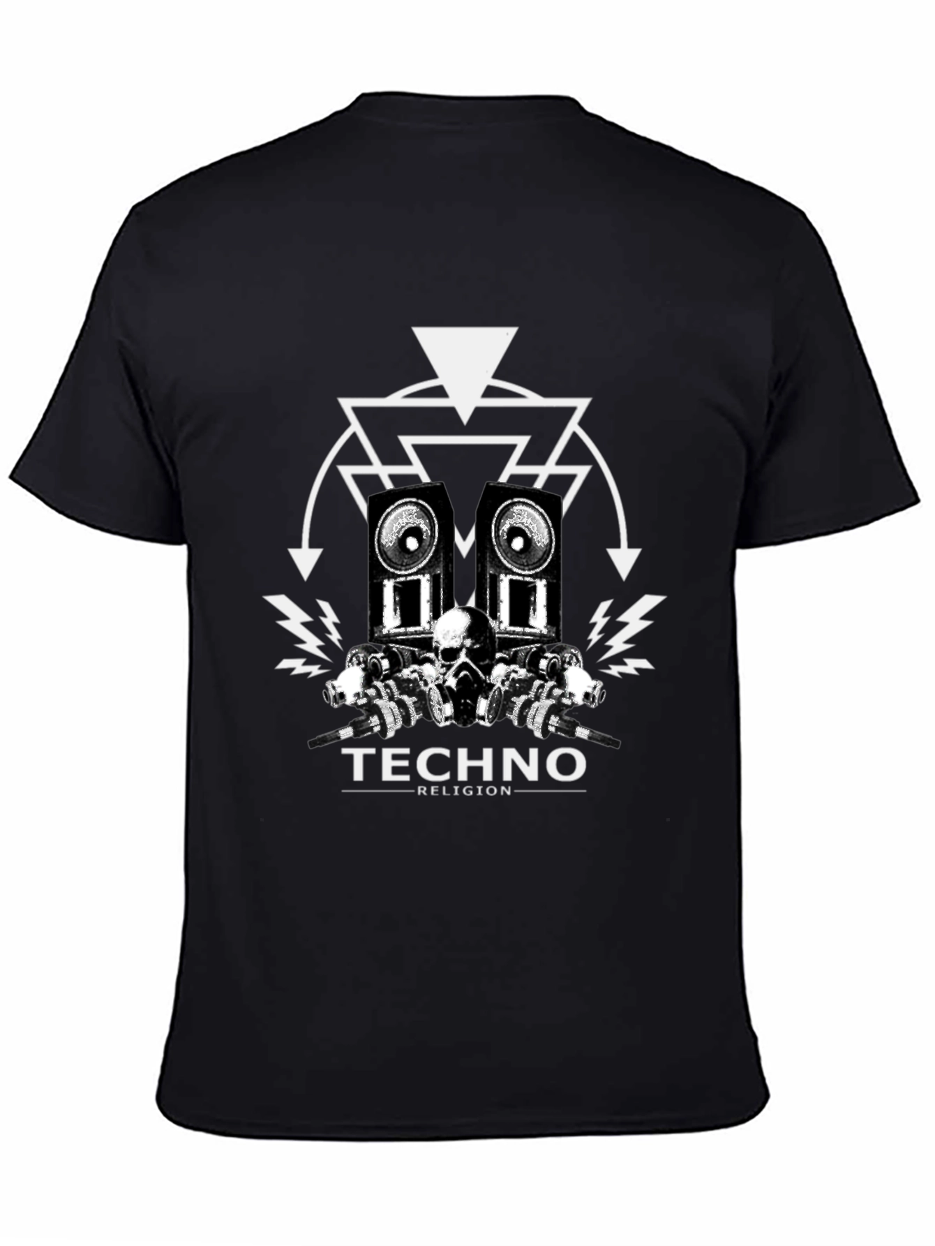 Techno Religion Black Graphic T-Shirt