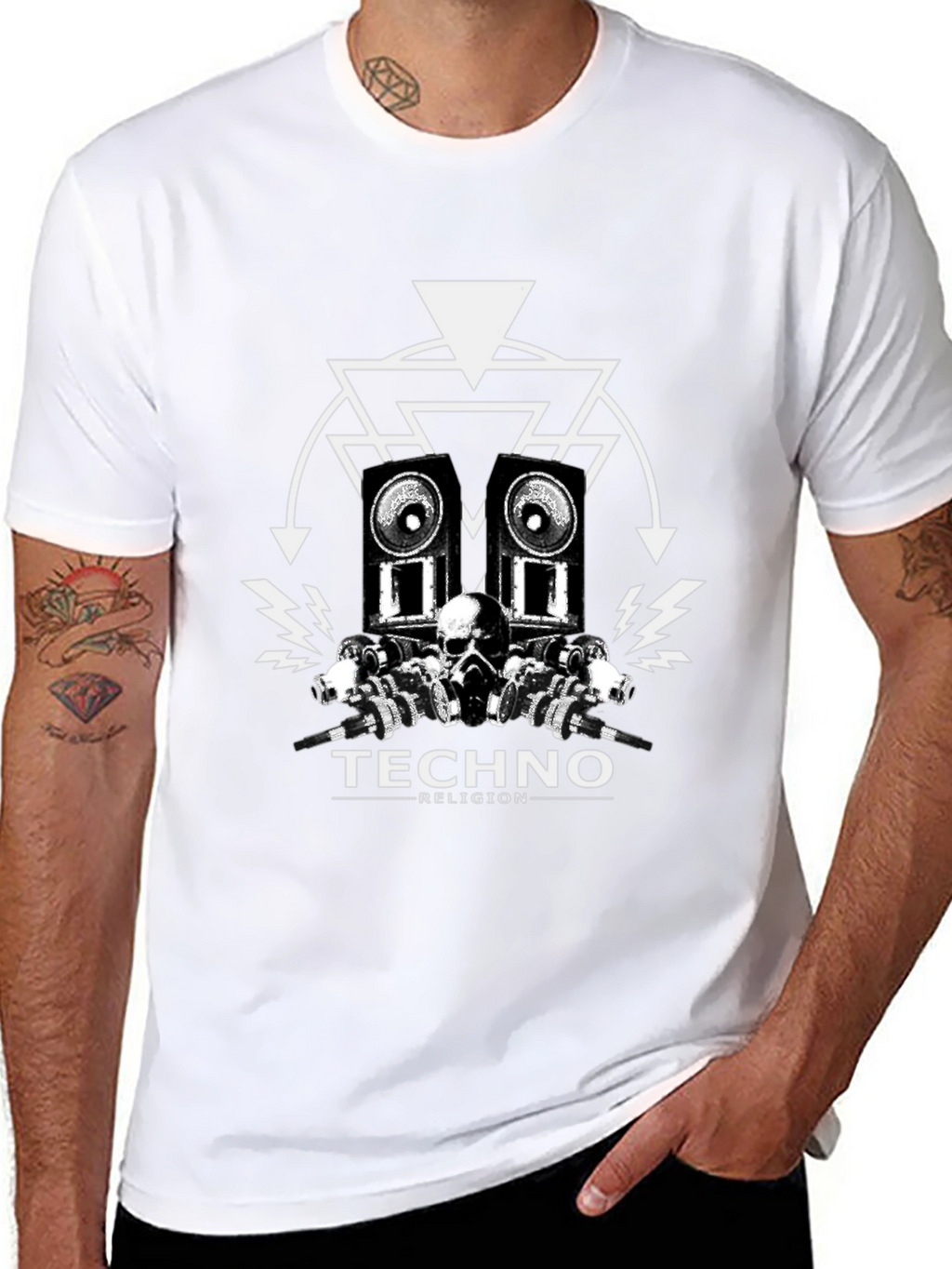 Techno Religion Black Graphic T-Shirt