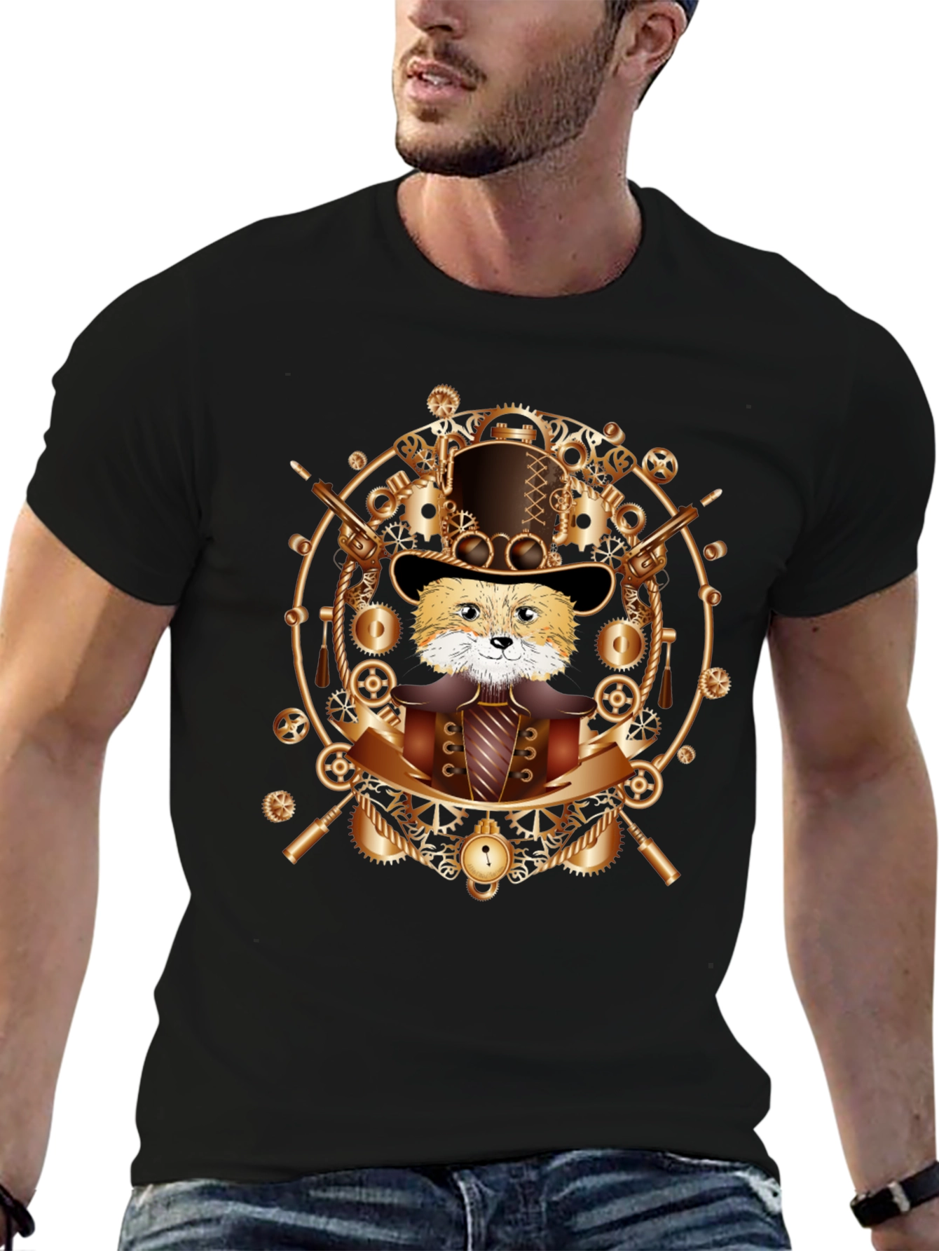 Steampunk Fox T-Shirt - Unique Graphic Tee