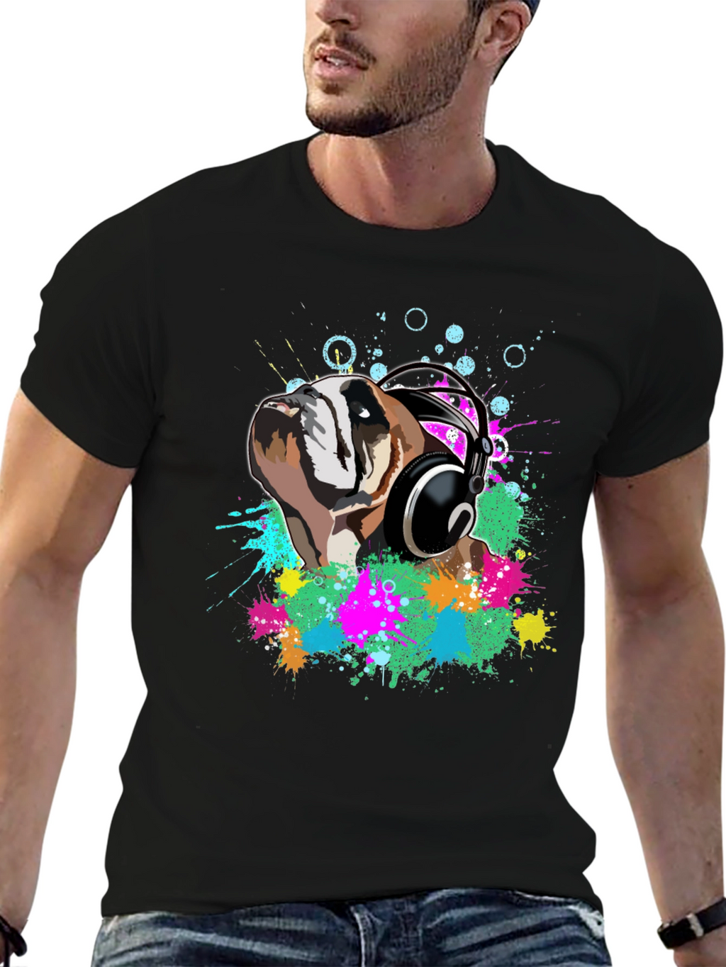 Bulldog DJ Black T-Shirt