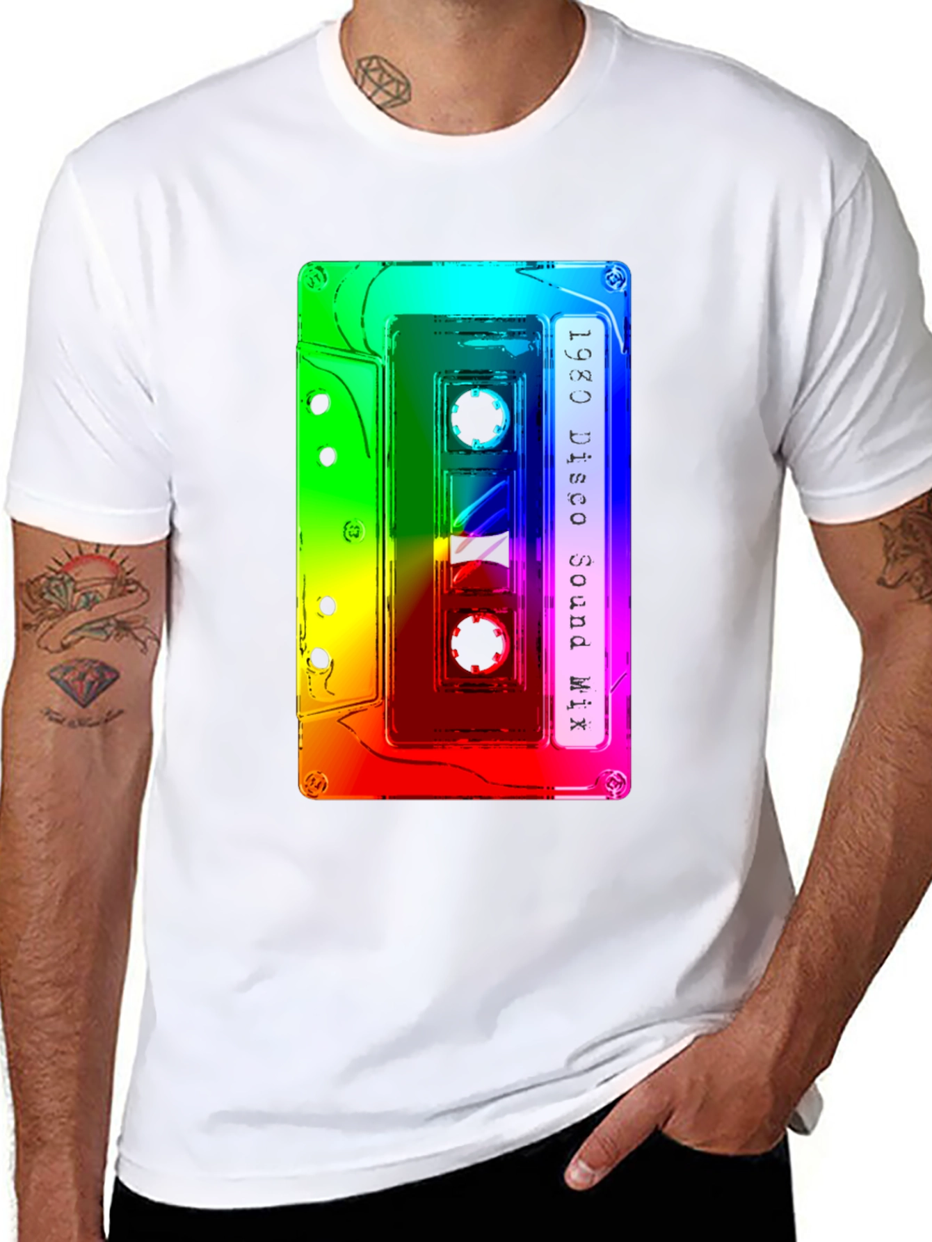 Retro 1980 Disco Sound Mix Cassette Tape Graphic Tee