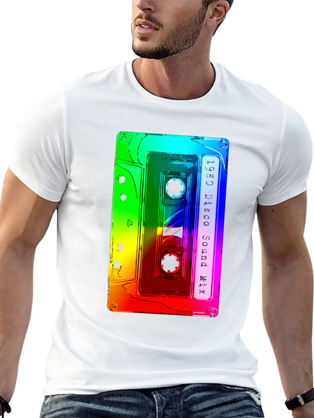 Retro 1980 Disco Sound Mix Cassette Tape Graphic Tee