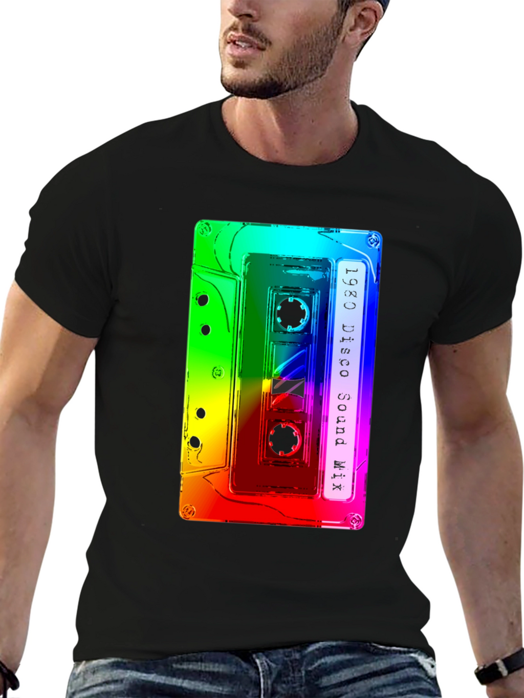 Retro 1980 Disco Sound Mix Cassette Tape Graphic Tee
