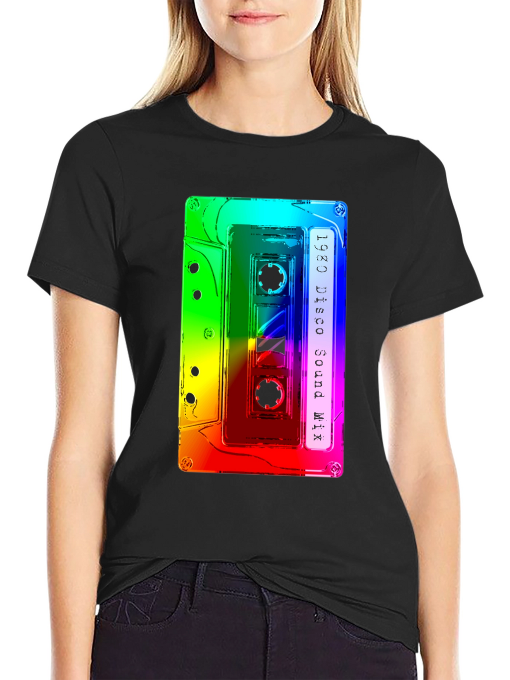 Retro 1980 Disco Sound Mix Cassette Tape Graphic Tee