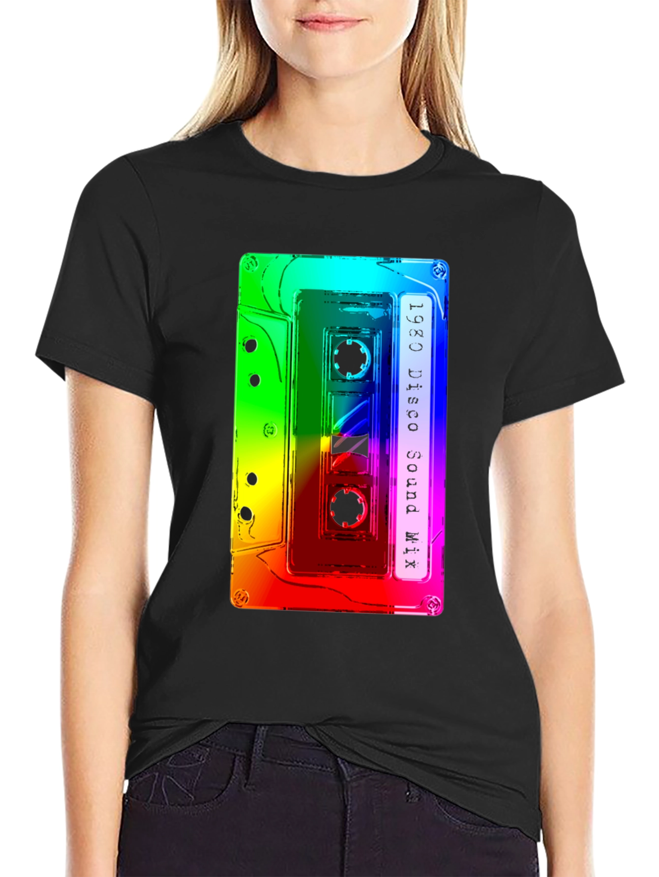 Retro 1980 Disco Sound Mix Cassette Tape Graphic Tee