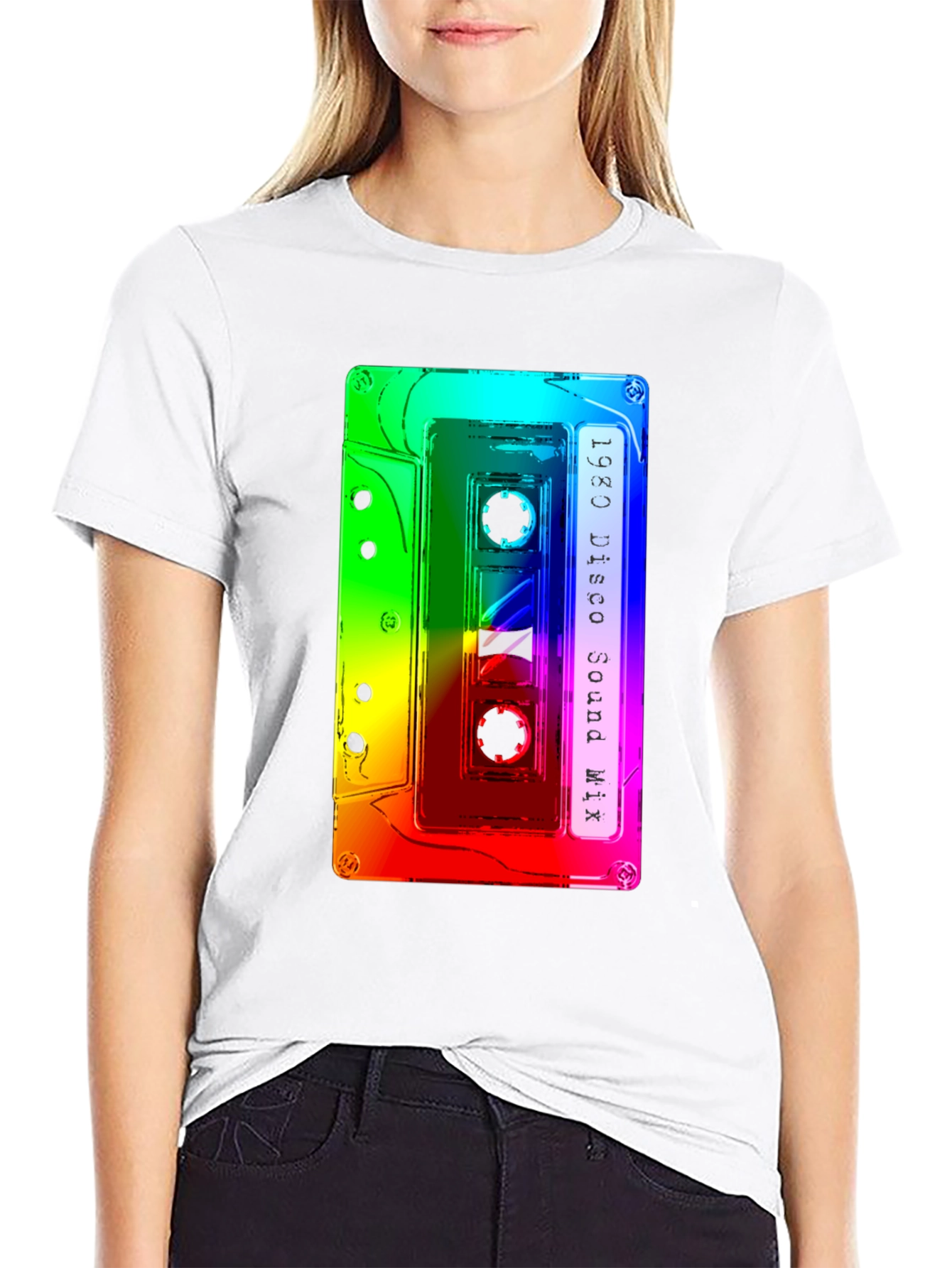 Retro 1980 Disco Sound Mix Cassette Tape Graphic Tee