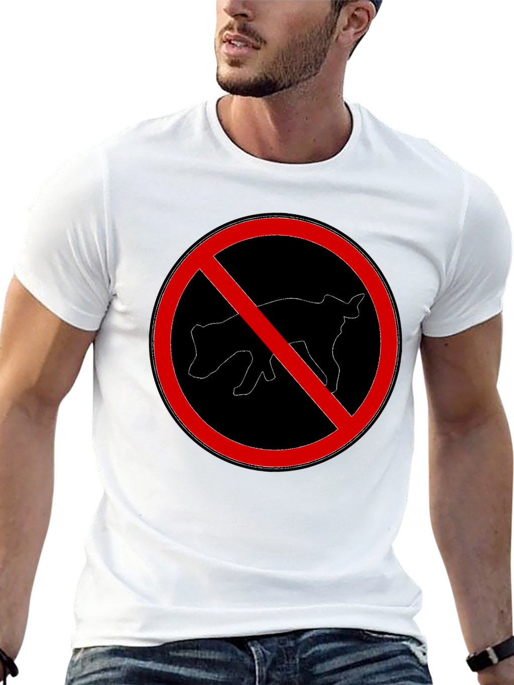 Humorous No Pooping Dog Graphic T-Shirt