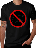 Humorous No Pooping Dog Graphic T-Shirt