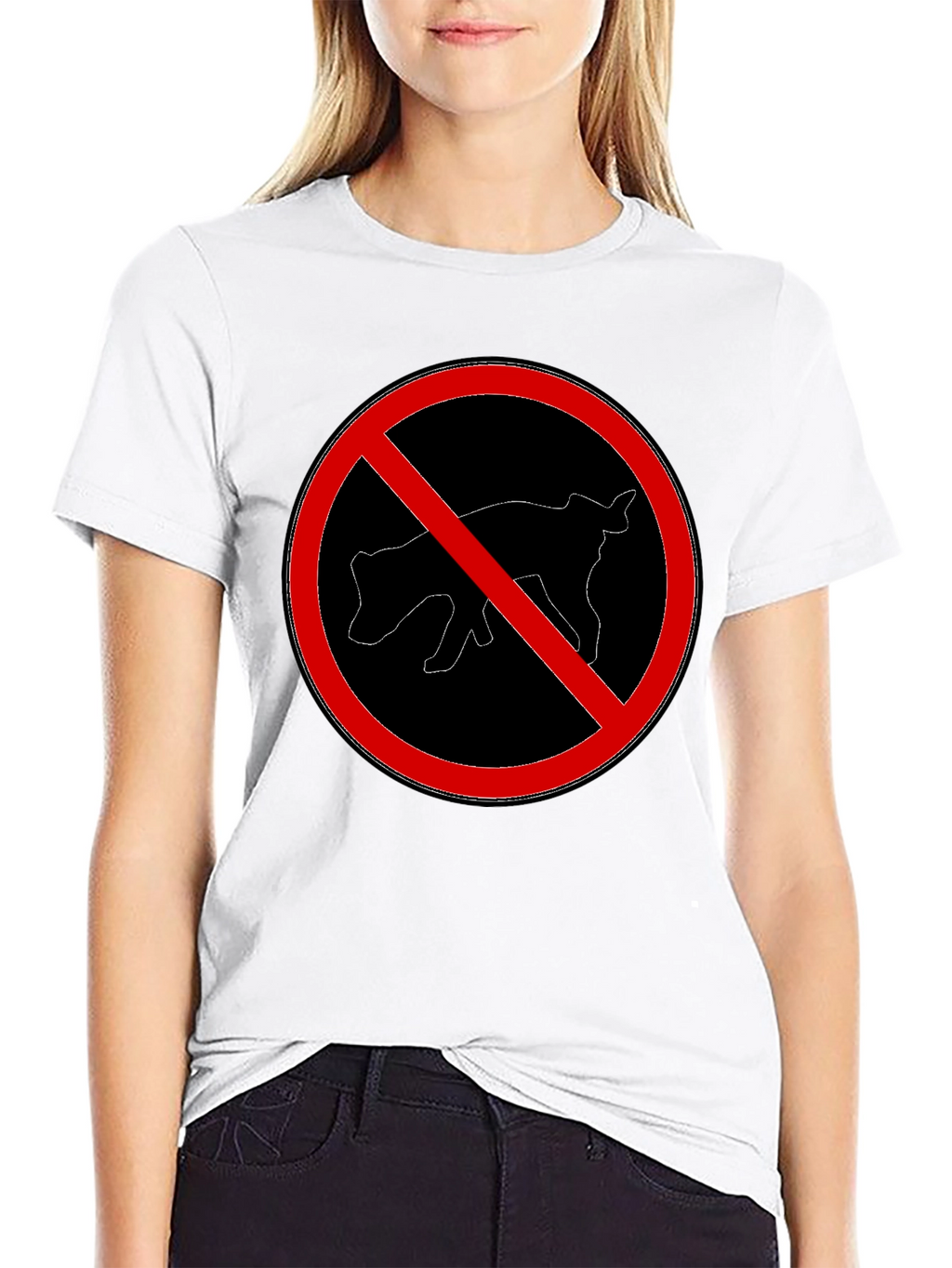 Humorous No Pooping Dog Graphic T-Shirt