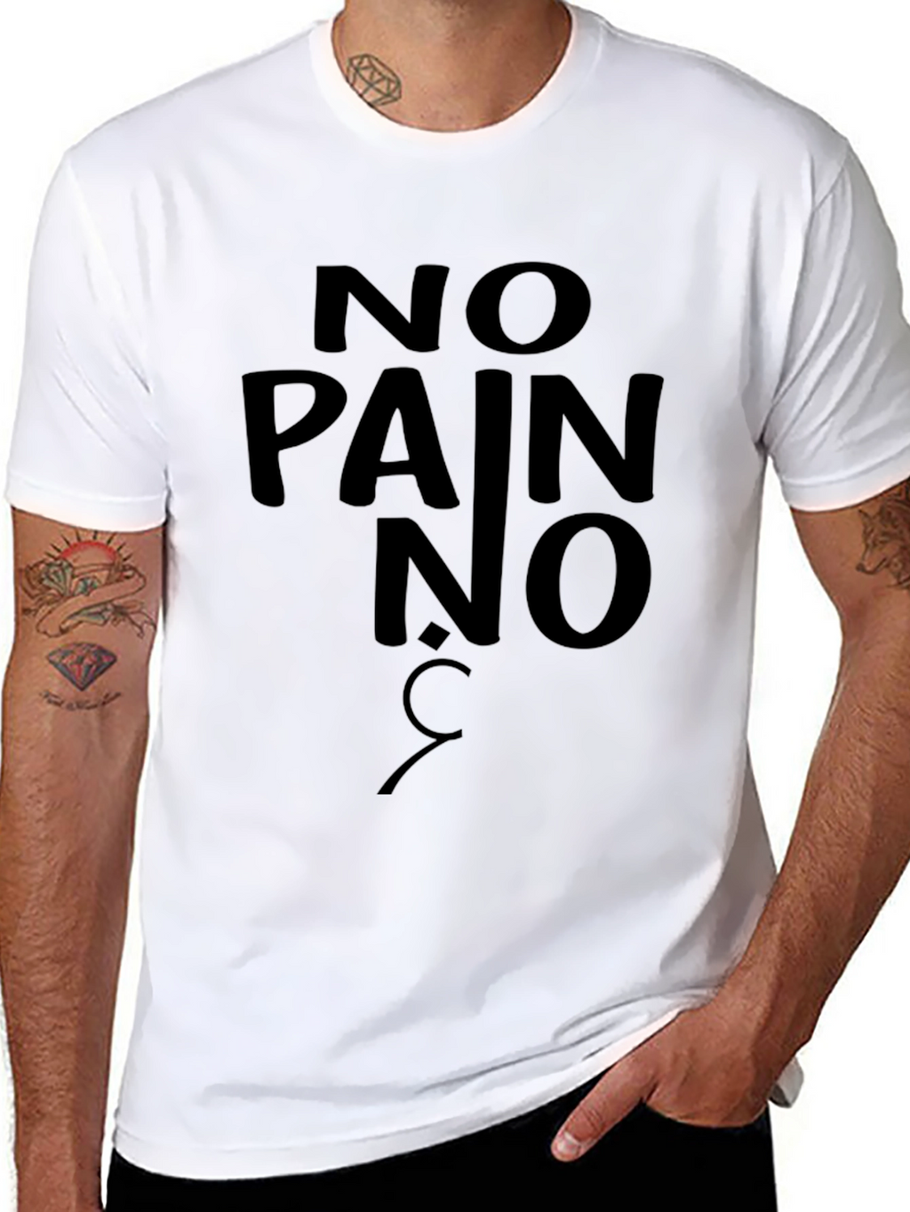 No Pain No Gain Black Graphic Tee