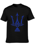 Mens Graphic Tee - Blue Trident Design