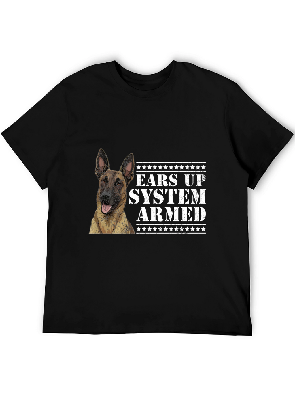 Ears Up System Armed Dog Graphic Tee