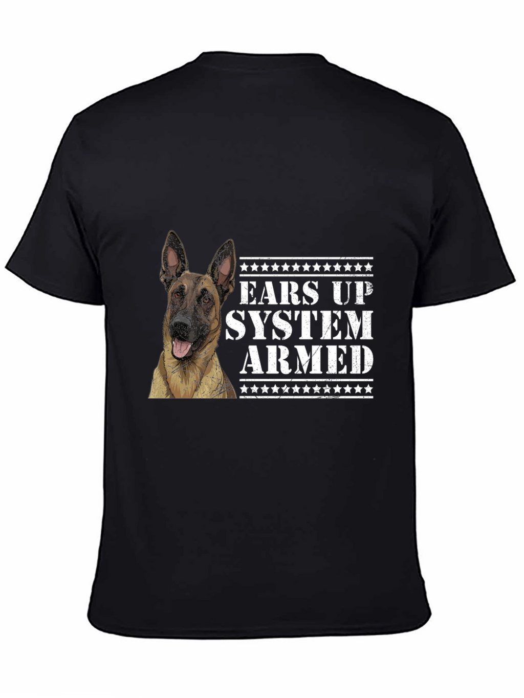 Ears Up System Armed Dog Graphic Tee