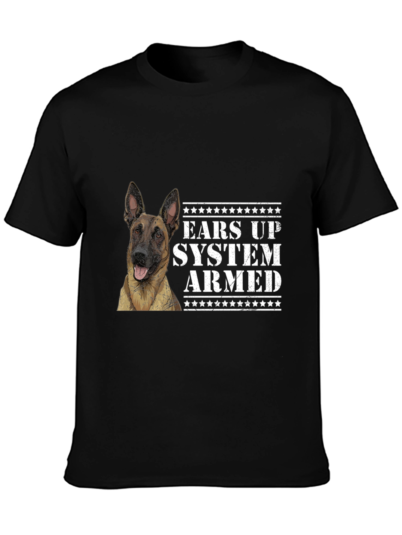 Ears Up System Armed Dog Graphic Tee