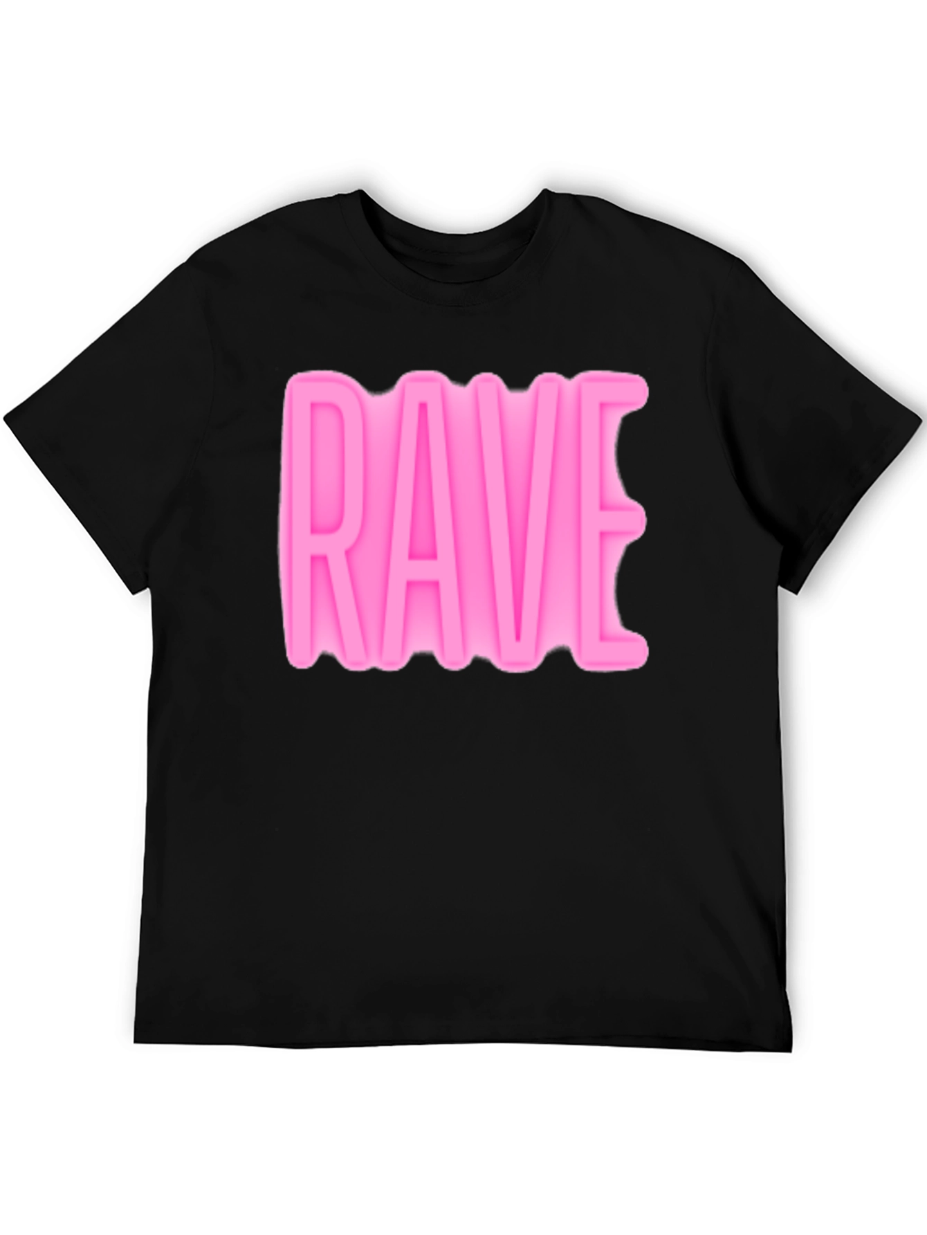 Rave Graphic T-Shirt - Soft Pink Design Black Cotton Tee