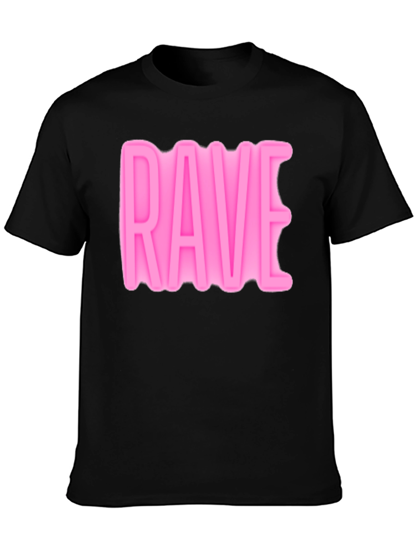 Rave Graphic T-Shirt - Soft Pink Design Black Cotton Tee