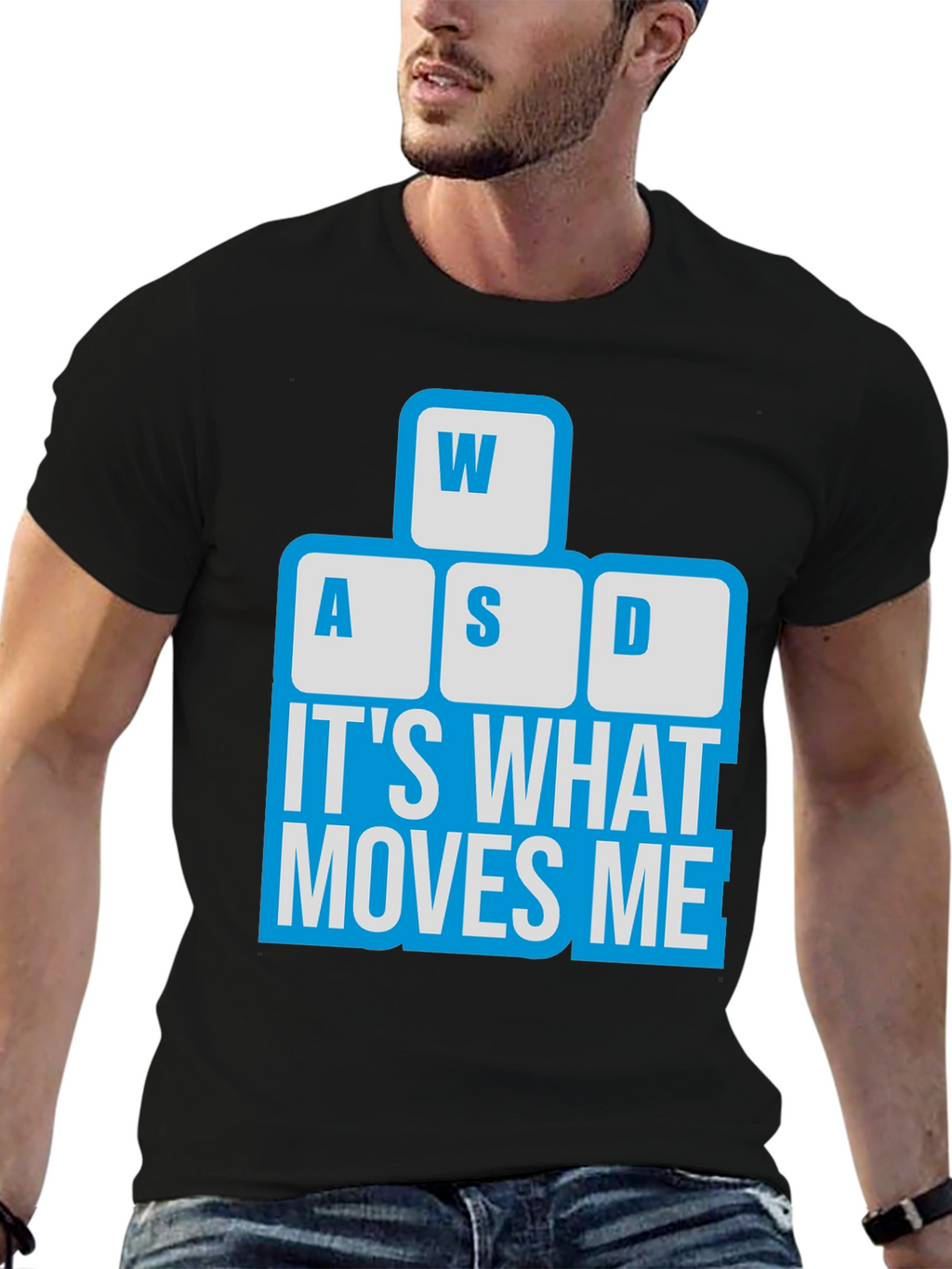 Gamer T-Shirt - WASD Keyboard Moves Me