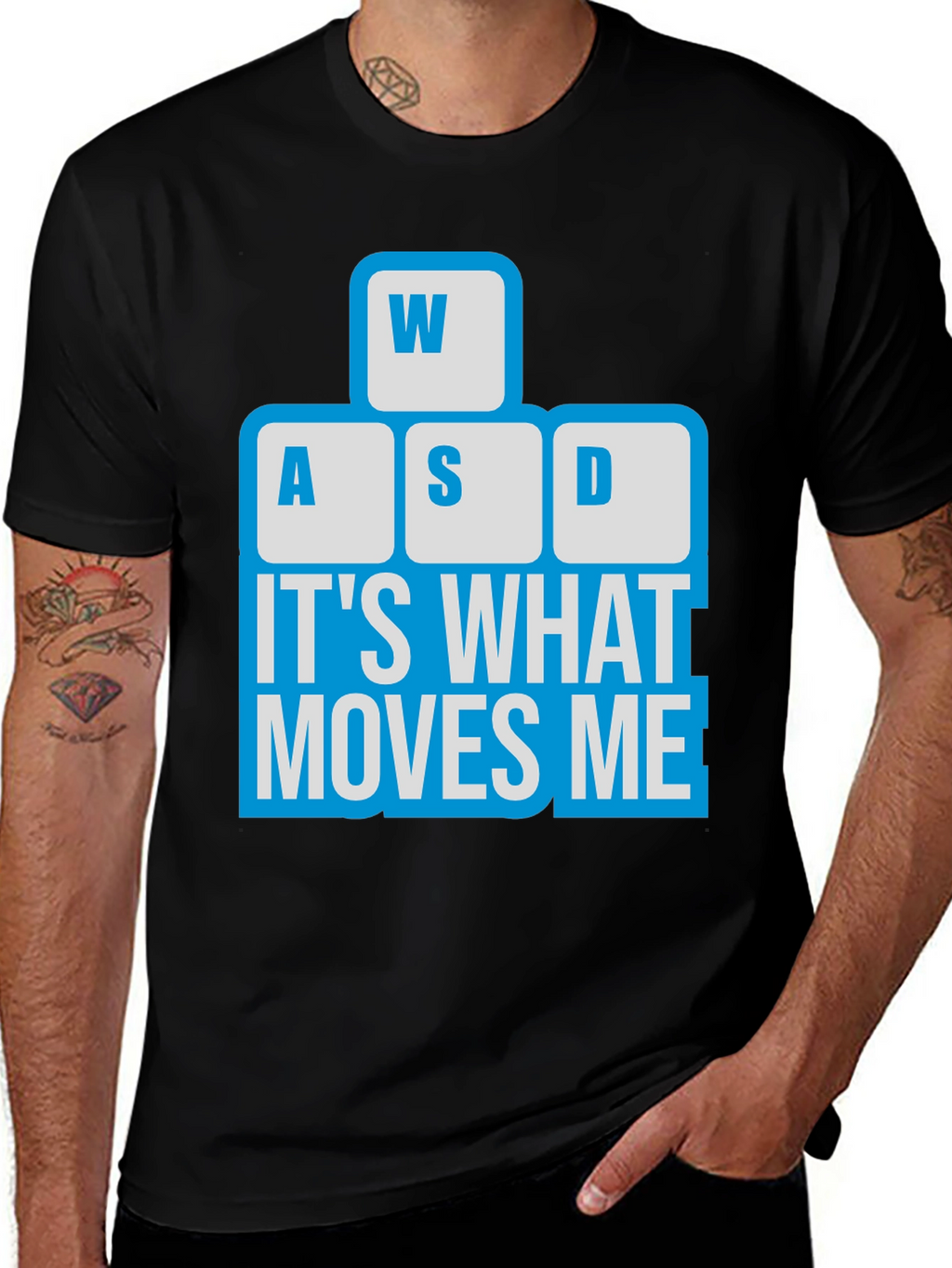 Gamer T-Shirt - WASD Keyboard Moves Me