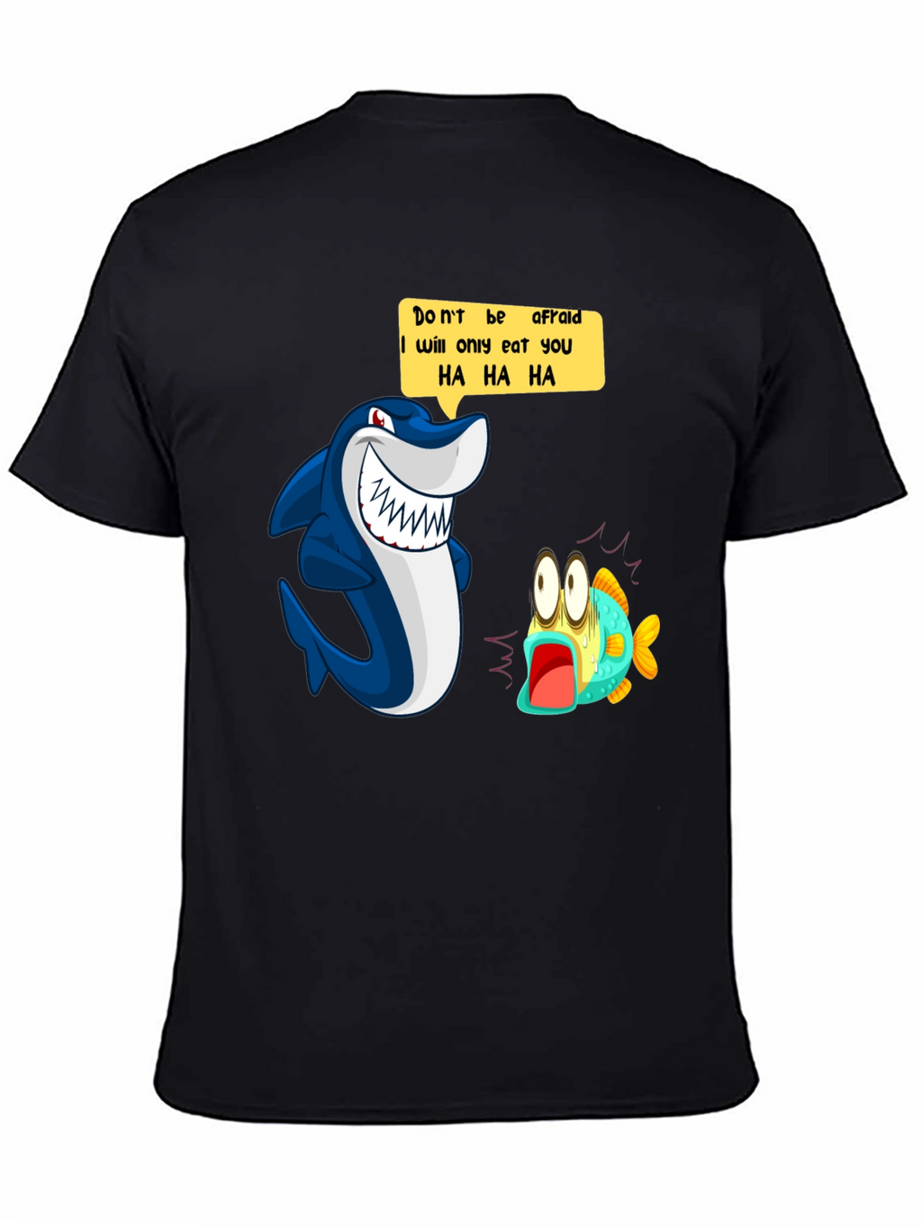 Funny Shark Cartoon Graphic Print T-Shirt
