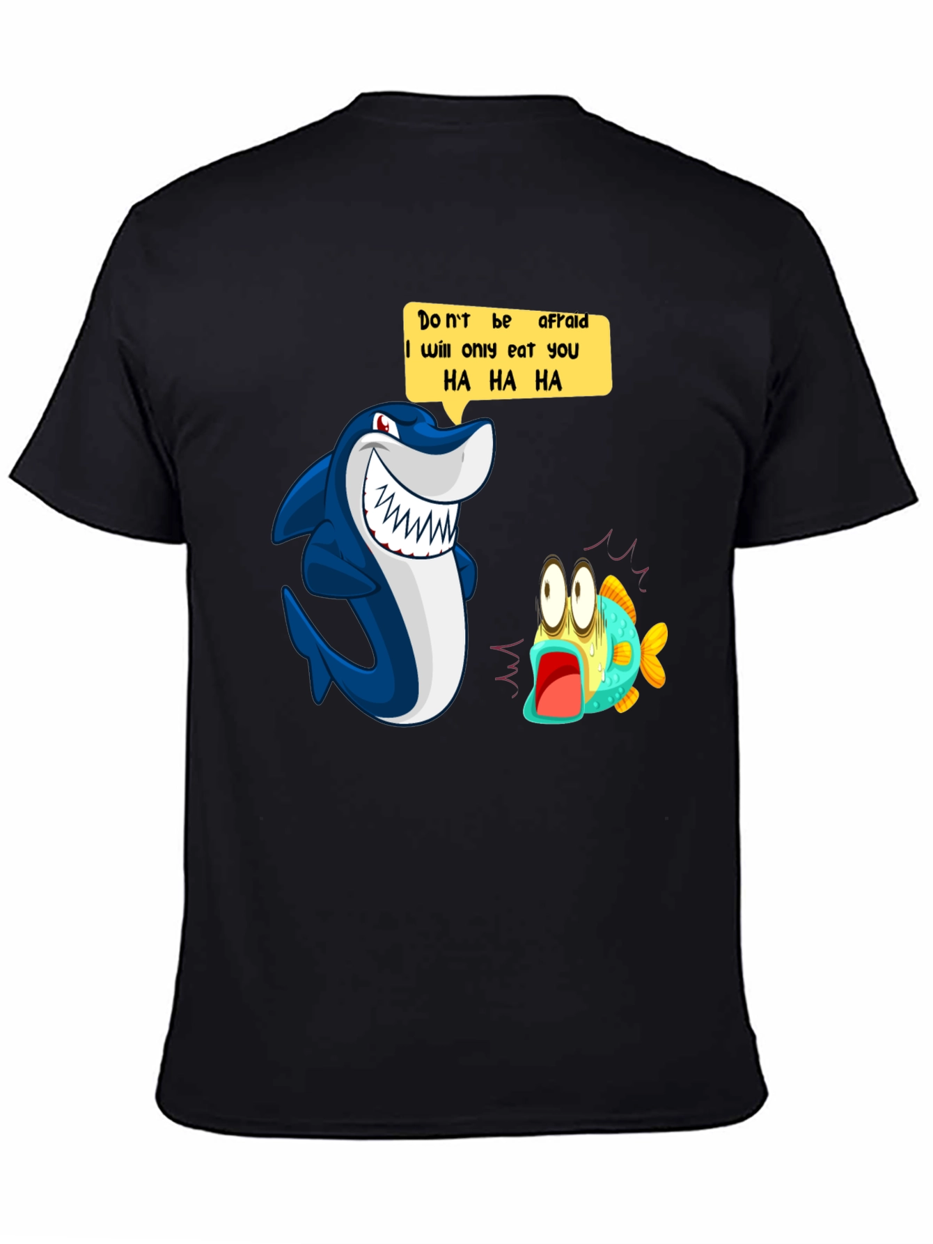 Funny Shark Cartoon Graphic Print T-Shirt